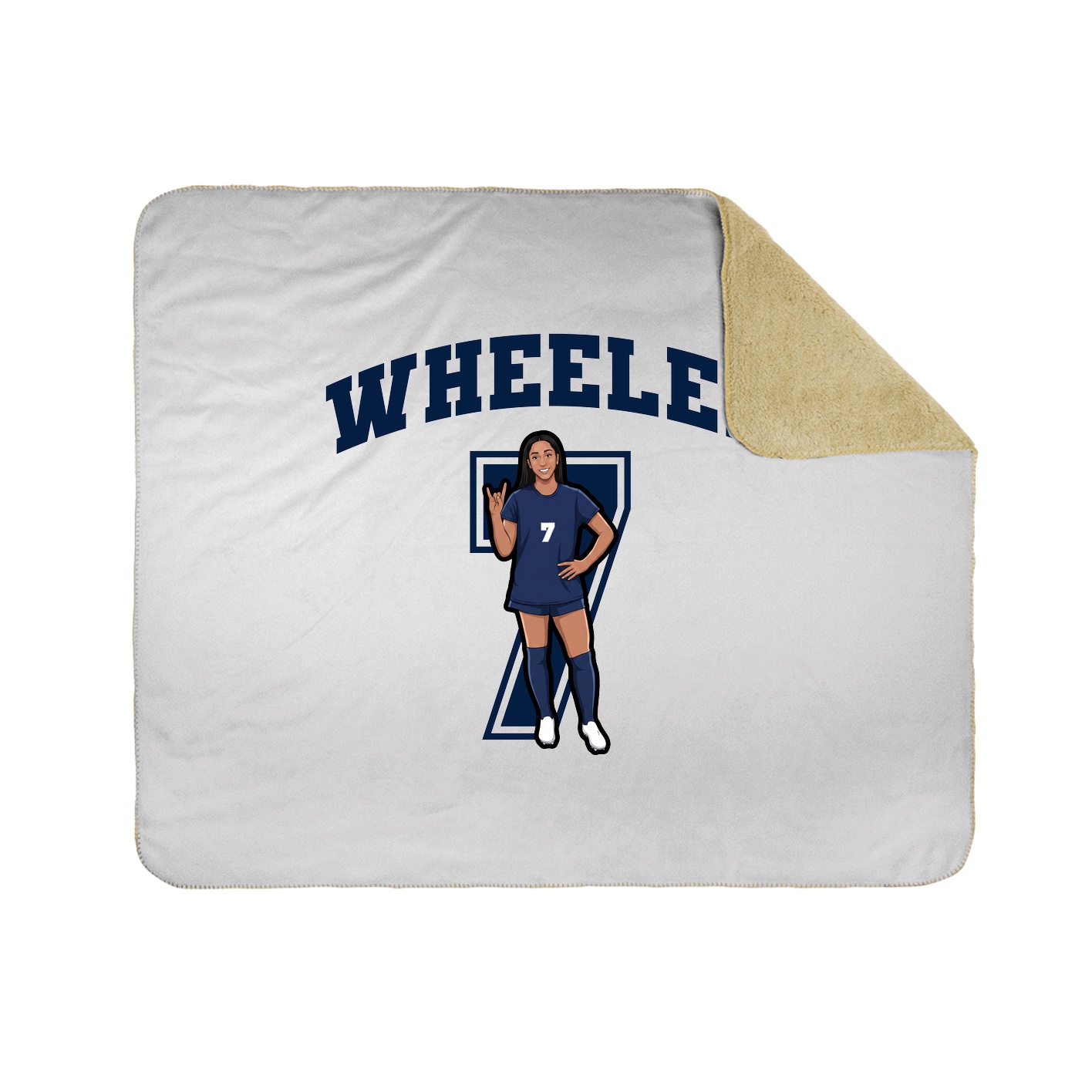 Throw Blanket — Number in White