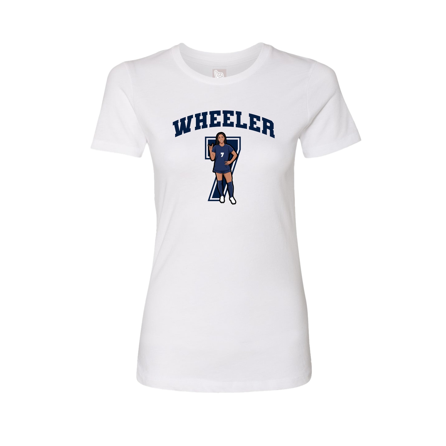Fitted Women's Tee — Number in White