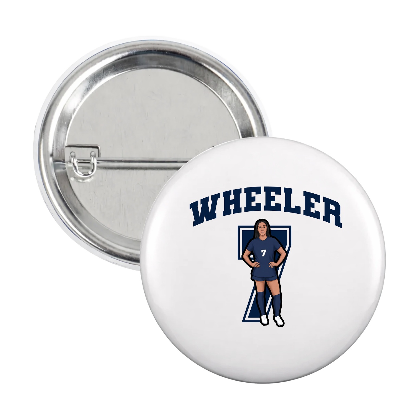 Game Day Button — Number in White