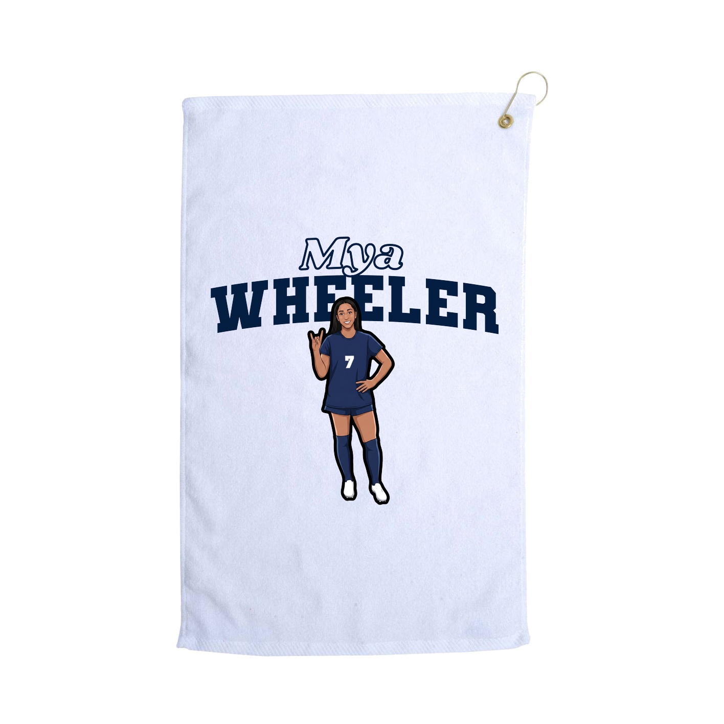 Golf Towel — Name Arch in White