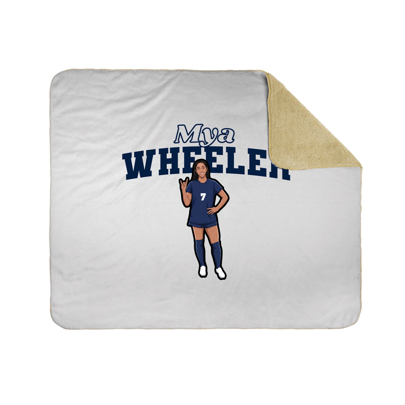 Throw Blanket — Name Arch in White