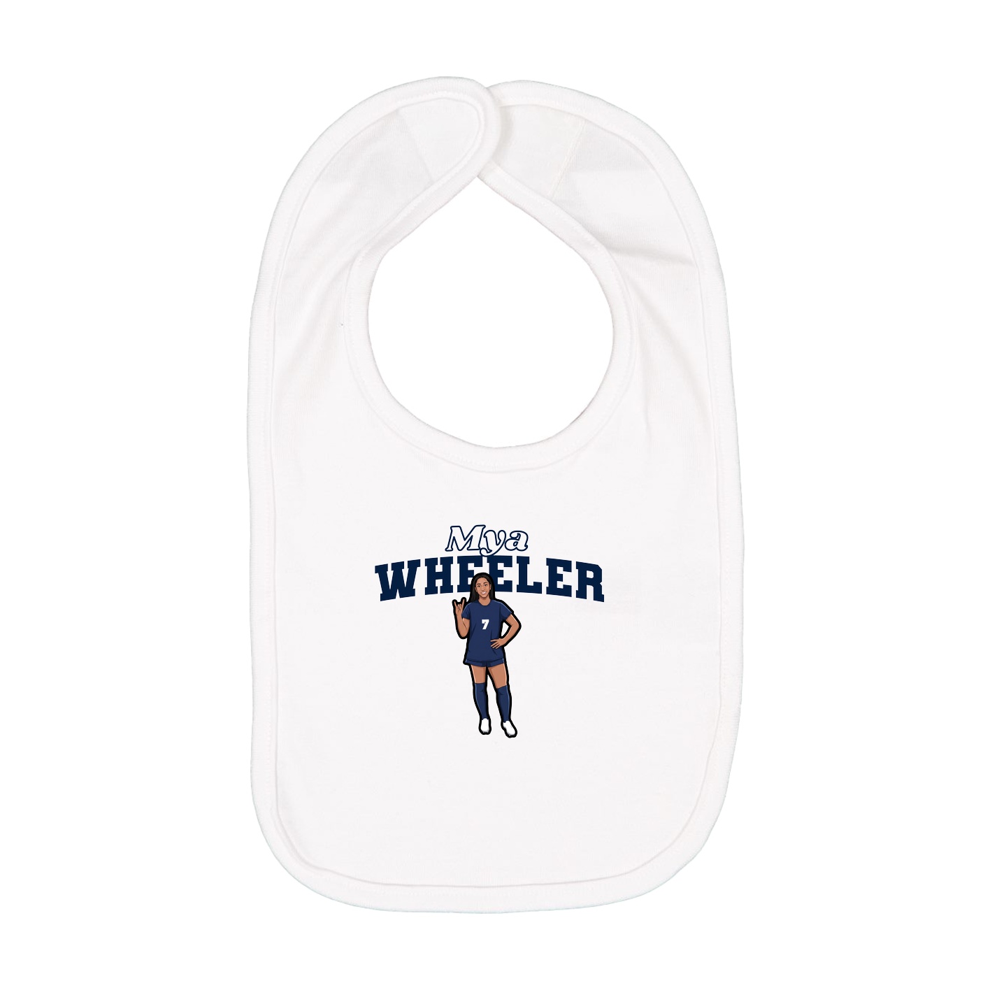 Infant Bib — Name Arch in White