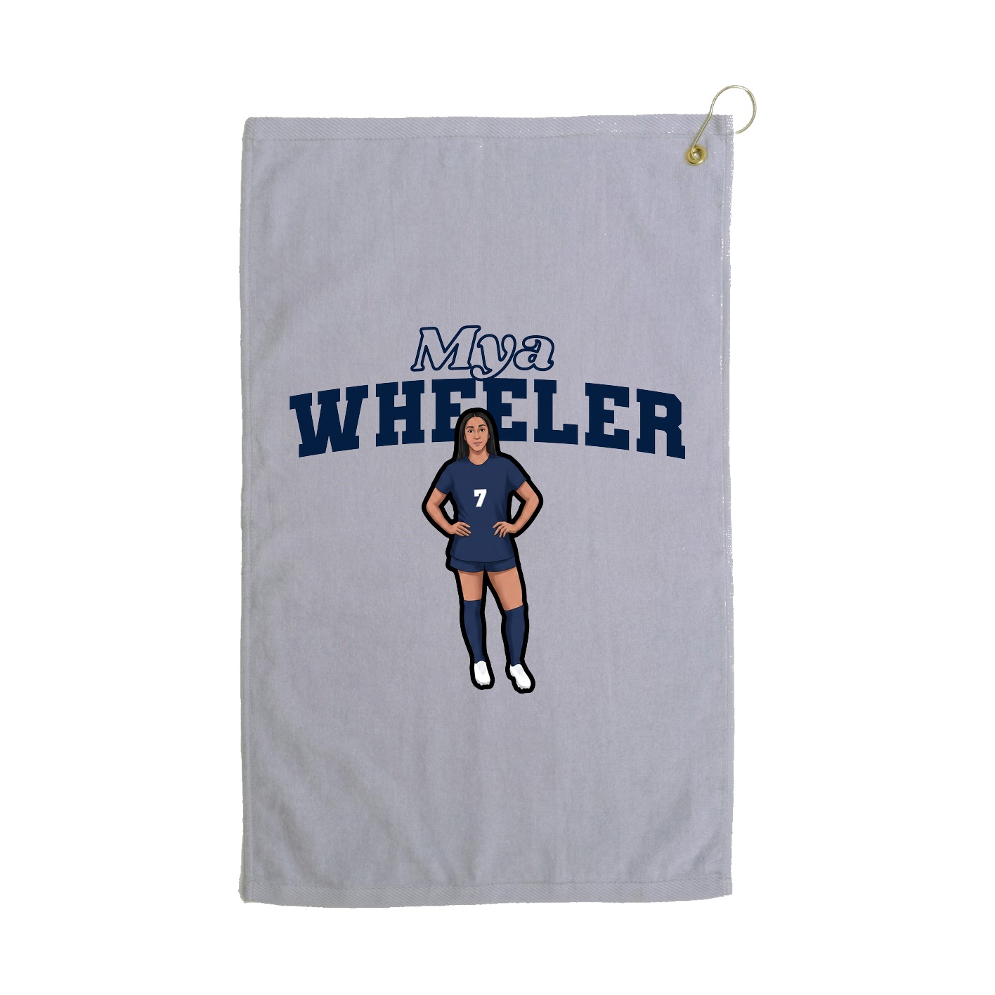 Golf Towel — Name Arch in Grey