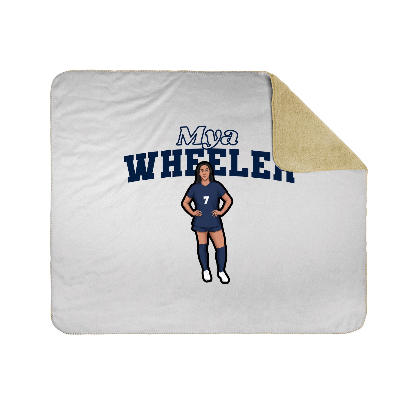 Throw Blanket — Name Arch in White