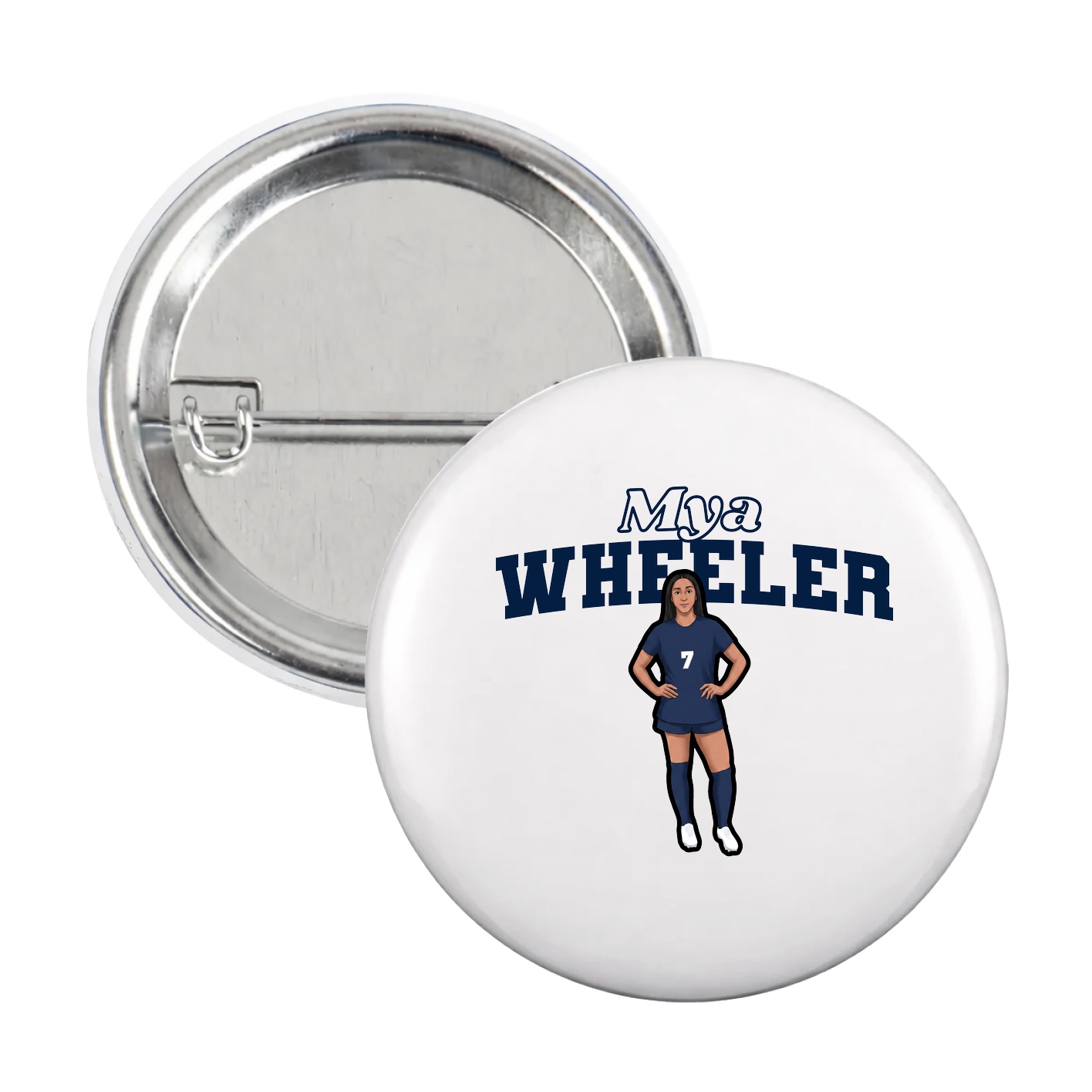 Game Day Button — Name Arch in White
