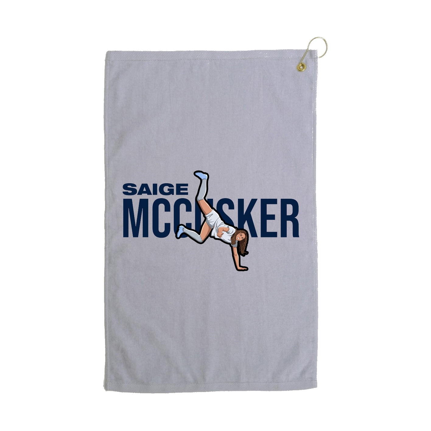 Golf Towel — Player Name in Grey