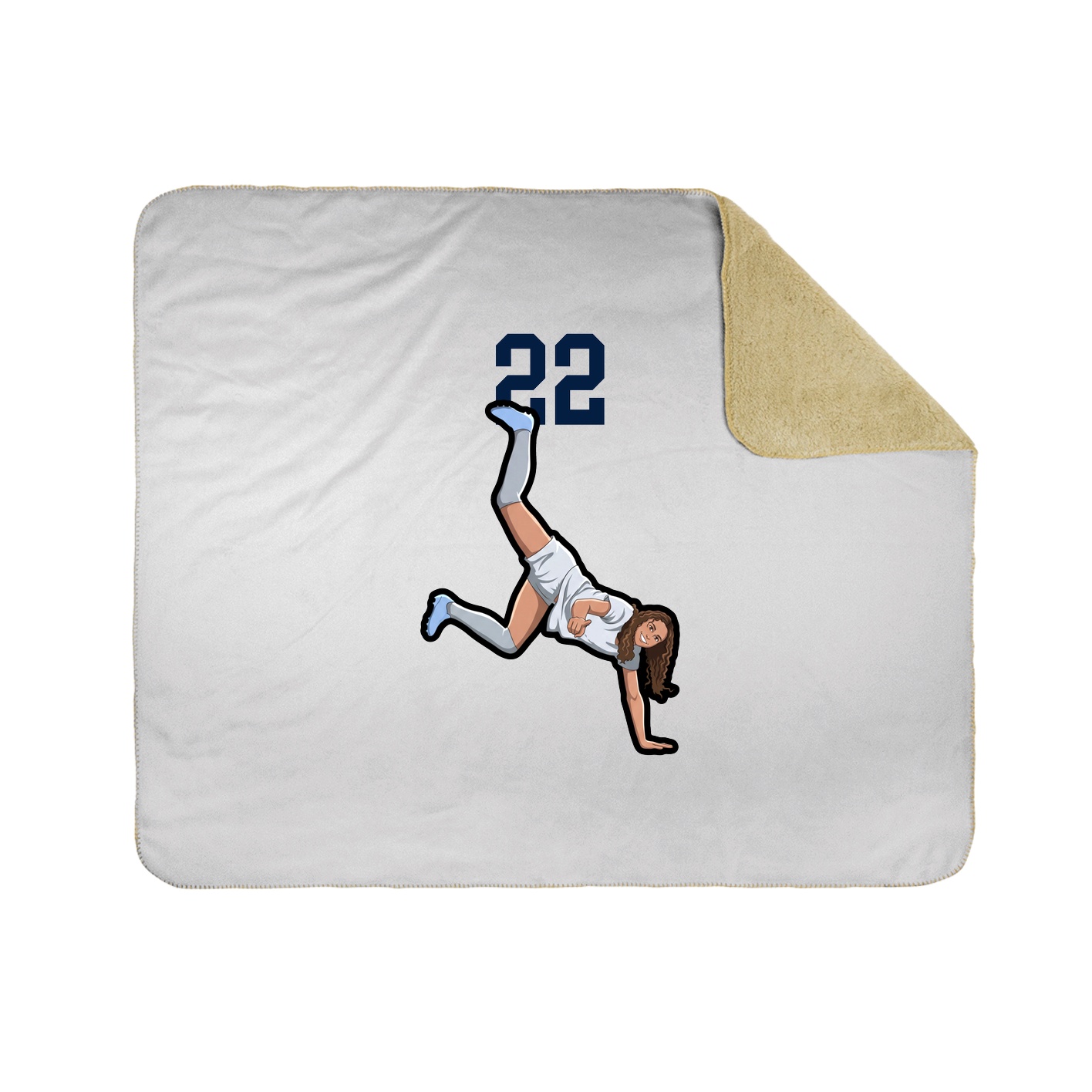 Throw Blanket — Number Top in White