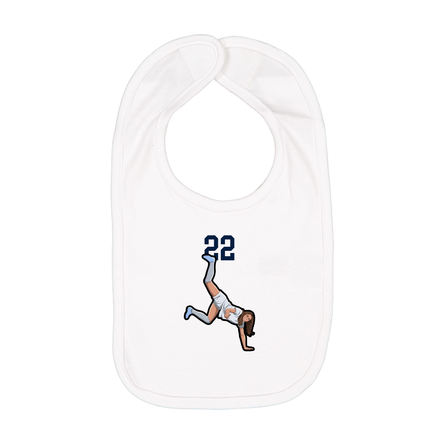 Infant Bib — Number Top in White