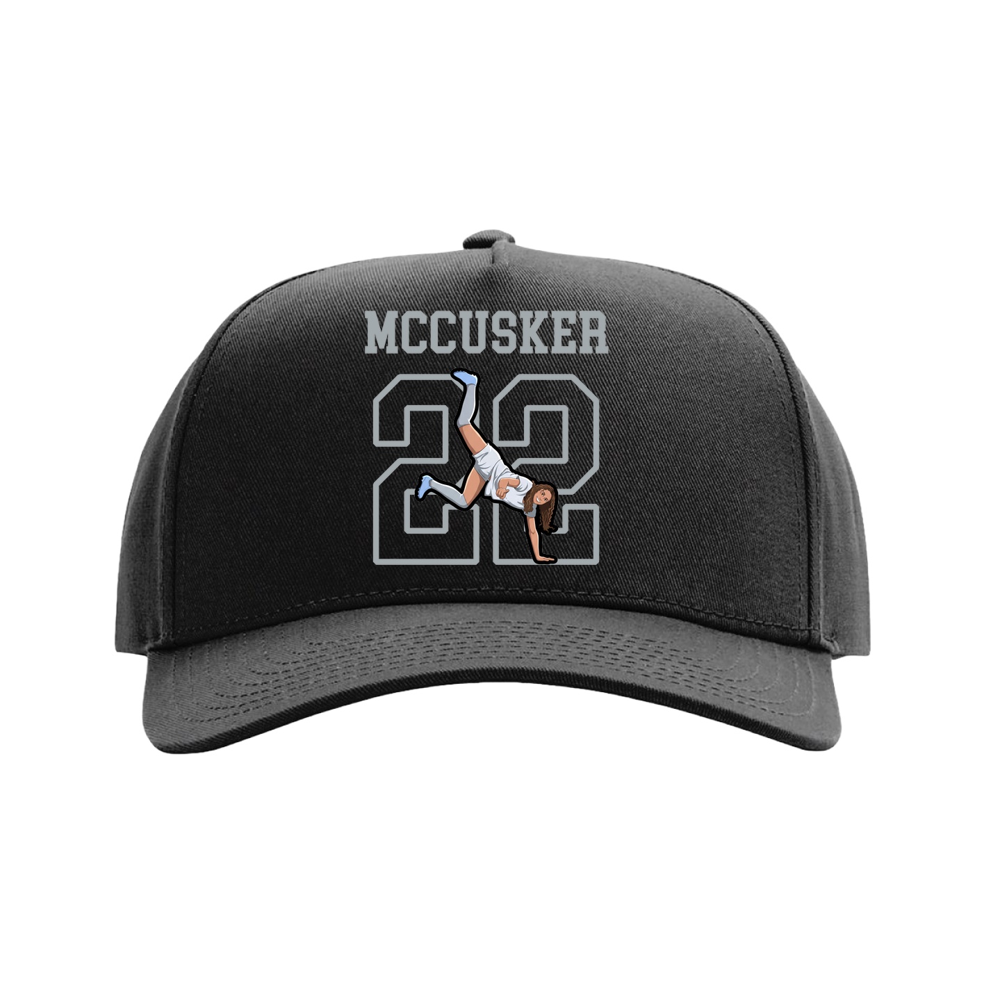 Full Fabric Five-Panel Champ Cap — Shirsey in Black