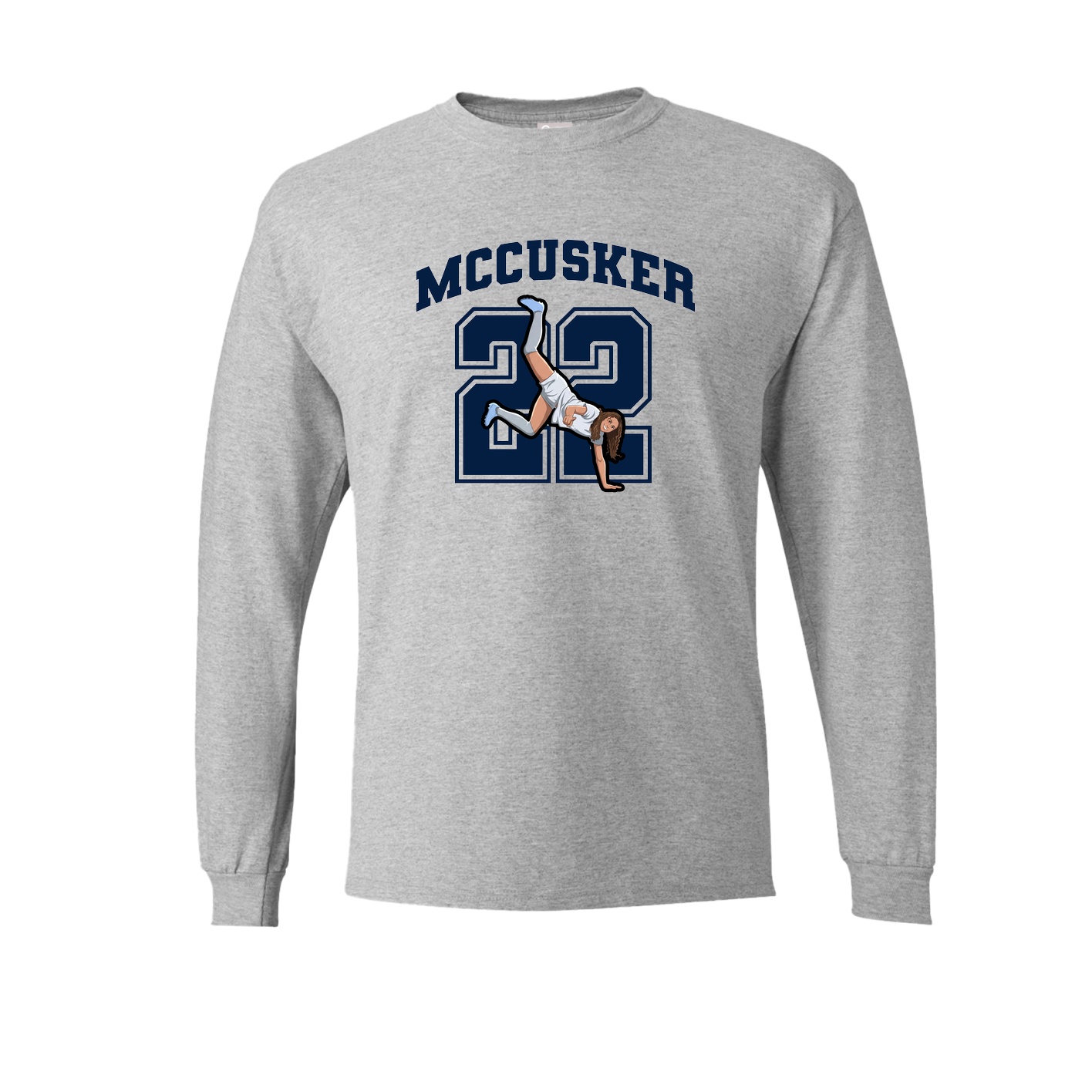 Long Sleeve Tee — Number in Grey