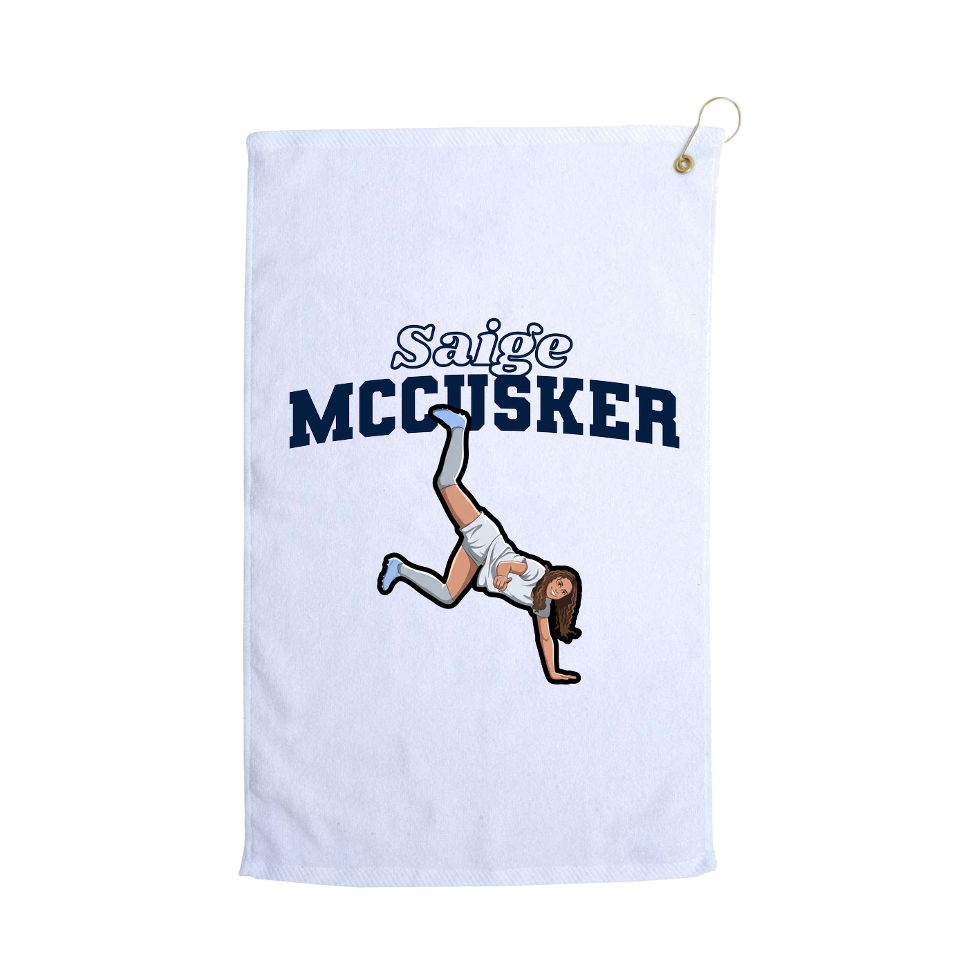 Golf Towel — Name Arch in White