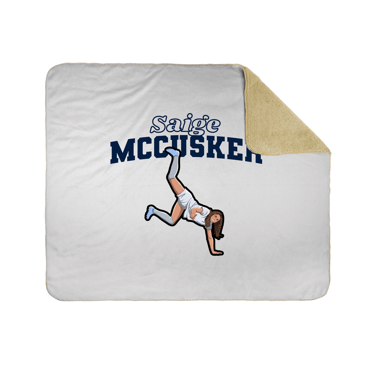 Throw Blanket — Name Arch in White