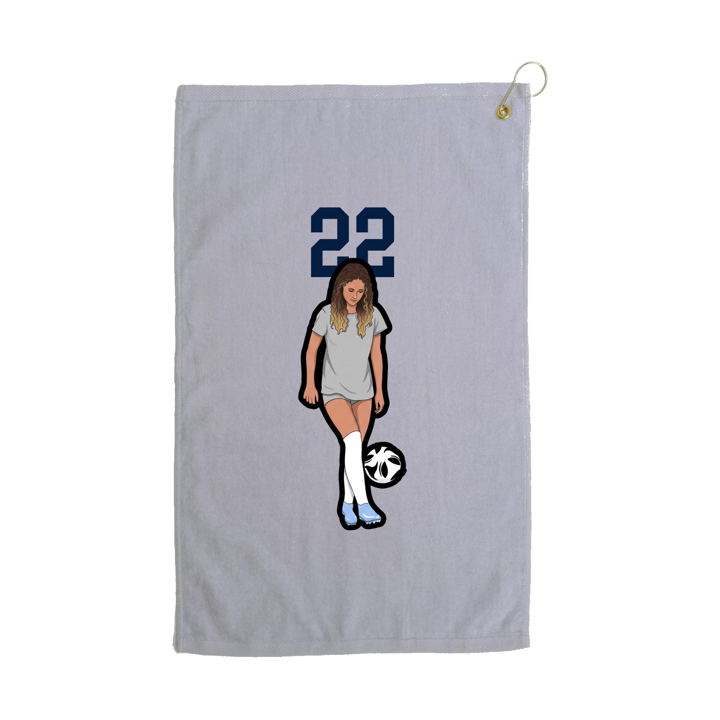 Golf Towel — Number Top in Grey
