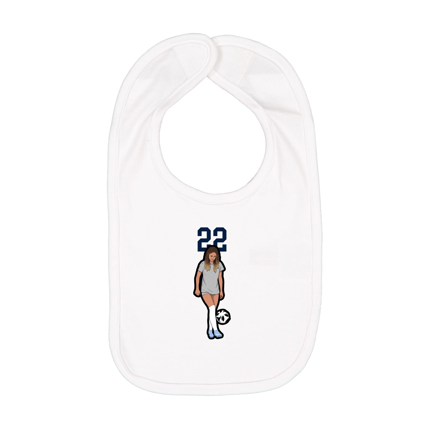 Infant Bib — Number Top in White