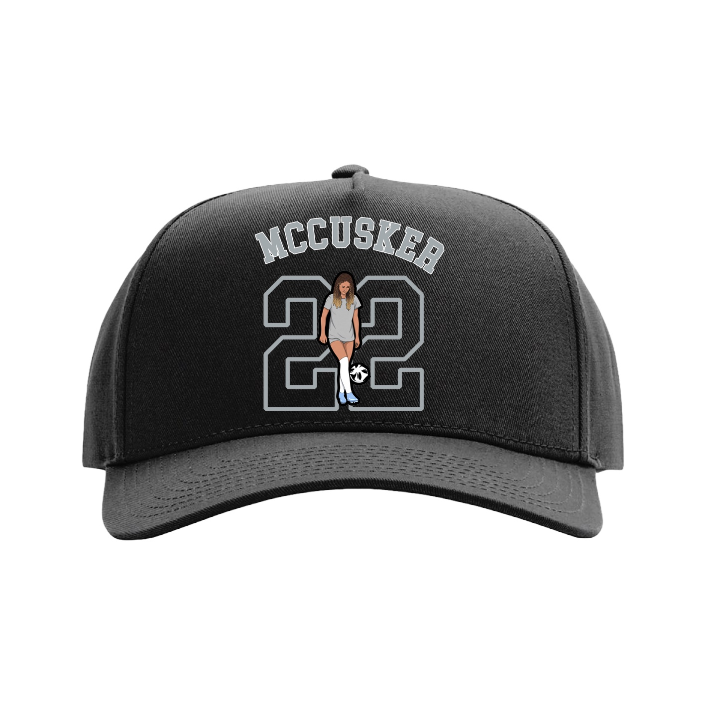 Full Fabric Five-Panel Champ Cap — Shirsey Arch in Black