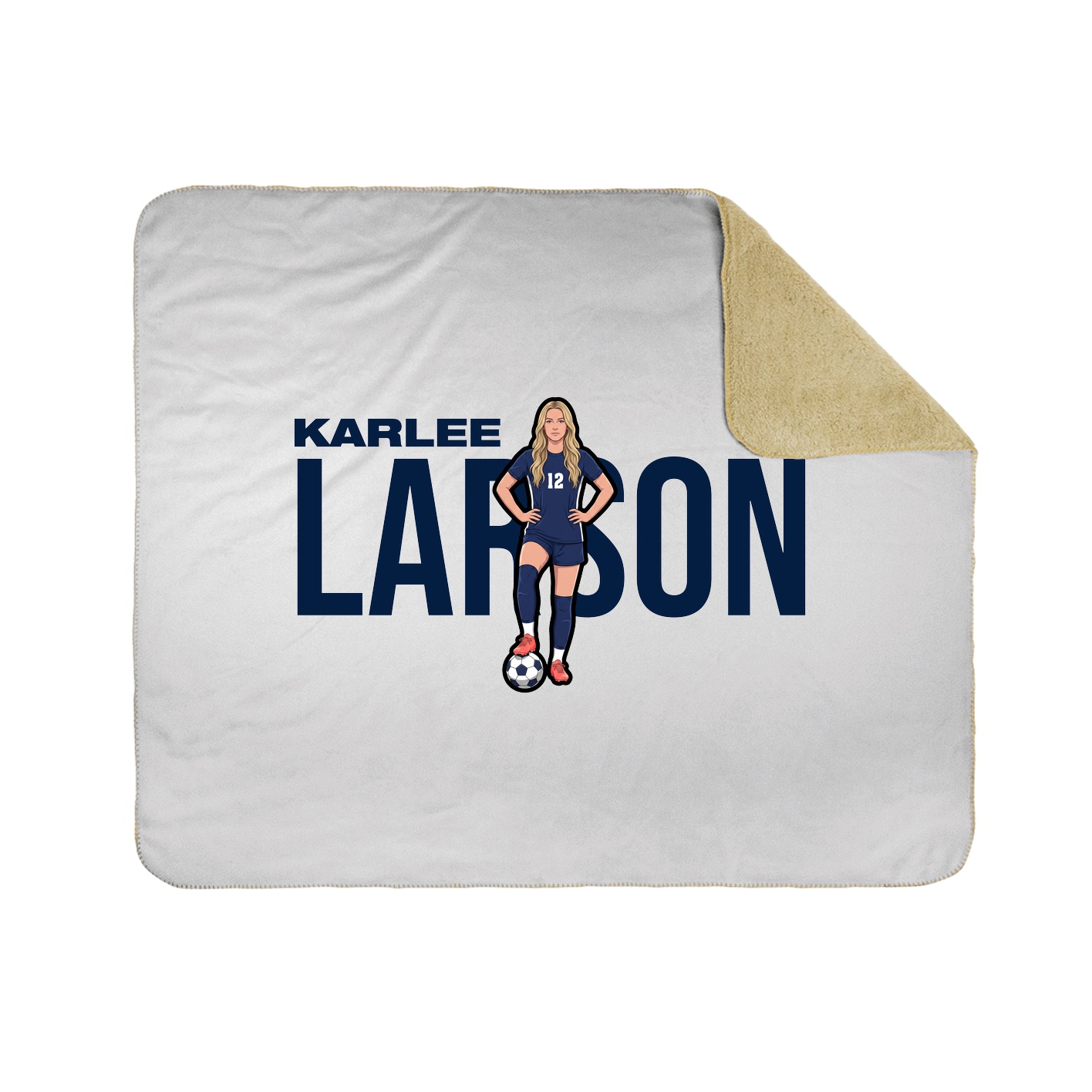 Throw Blanket — Player Name in White