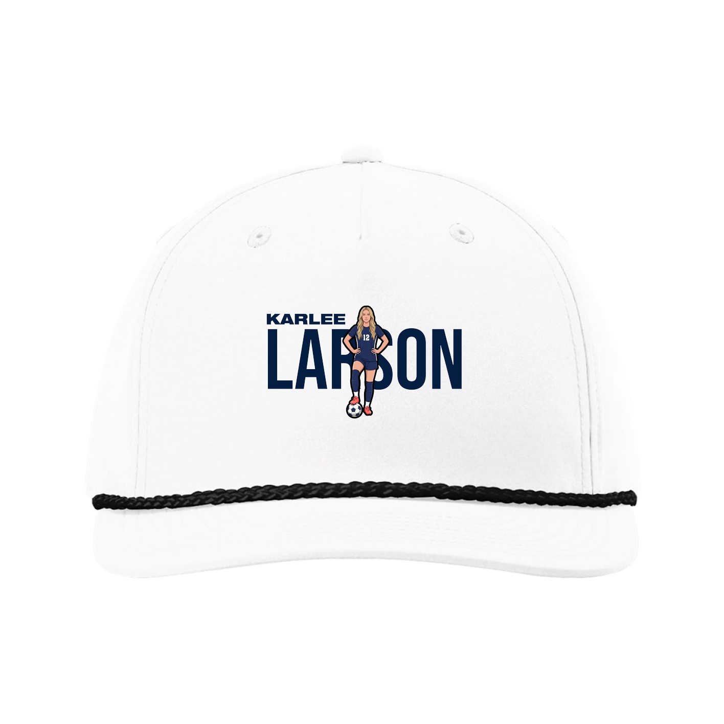 Five-Panel Classic Rope Cap — Player Name in White