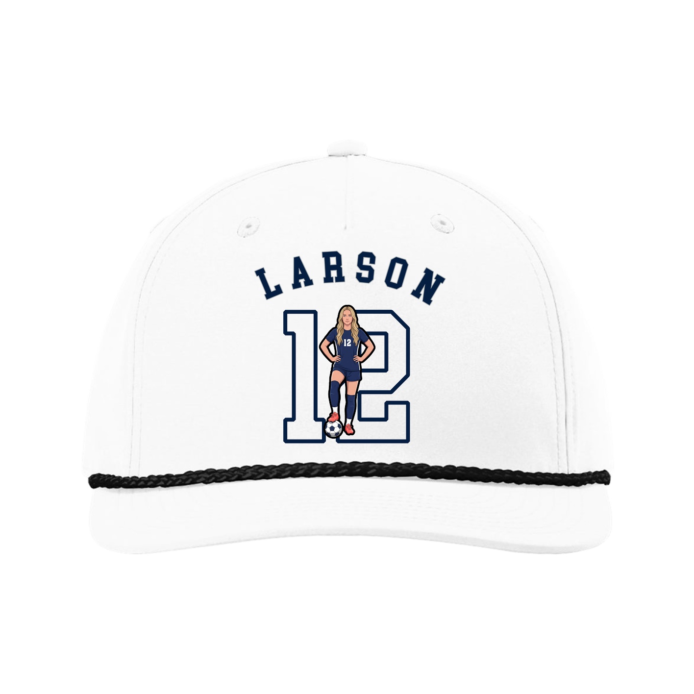 Five-Panel Classic Rope Cap — Shirsey Arch in White