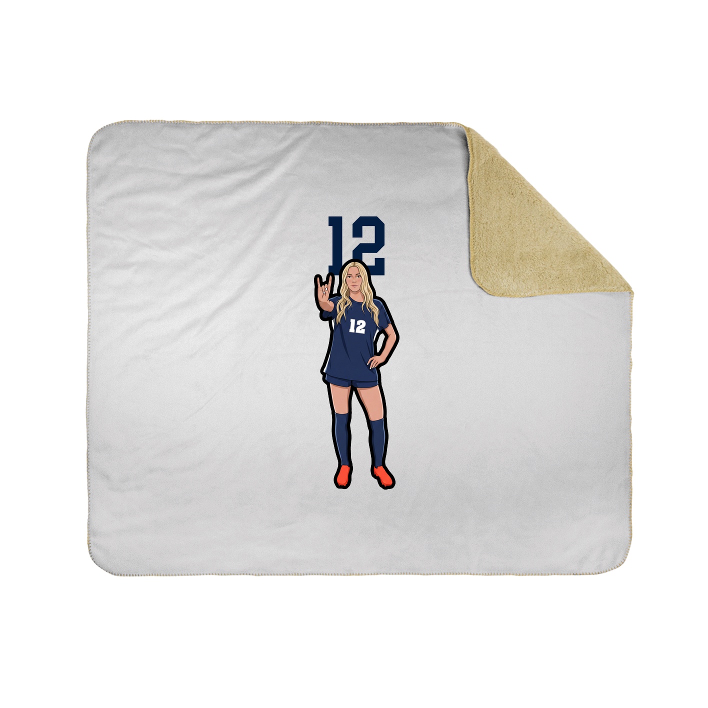 Throw Blanket — Number Top in White