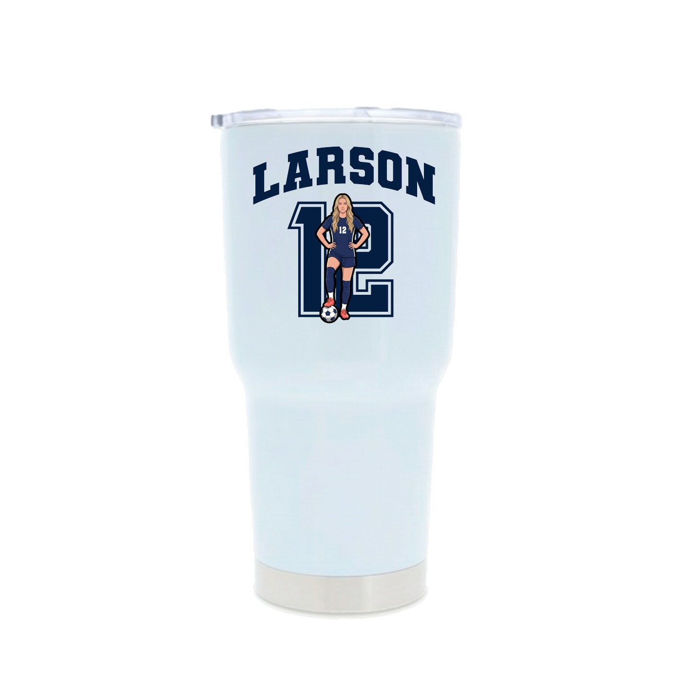 30oz Stainless Steel Tumbler — Number in White