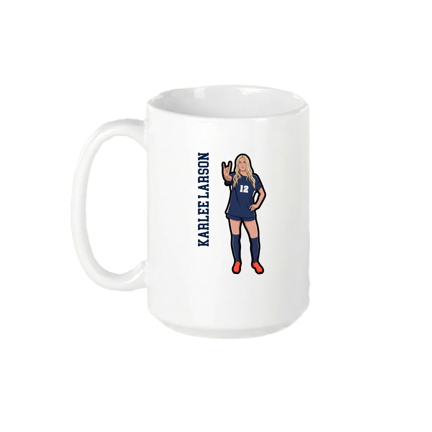 15oz Coffee Mug — Name Vertical in White