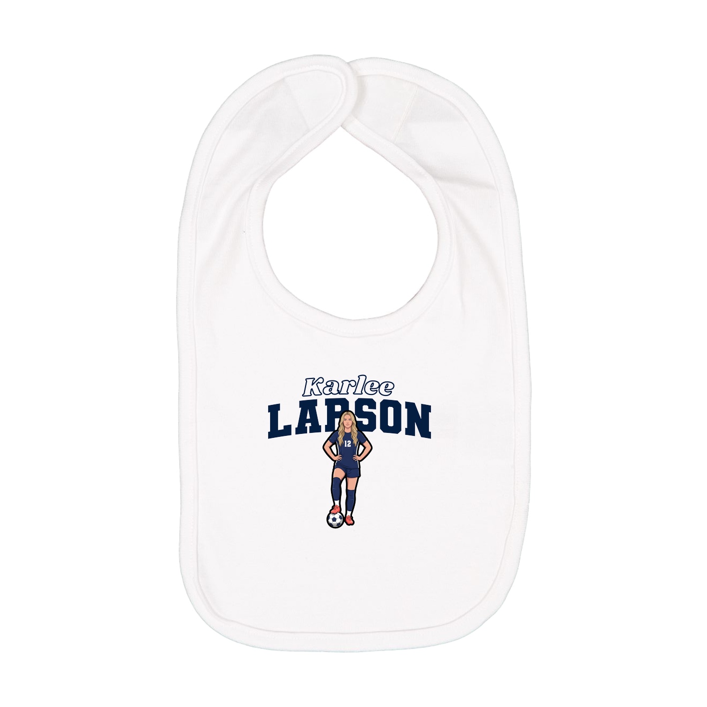 Infant Bib — Name Arch in White