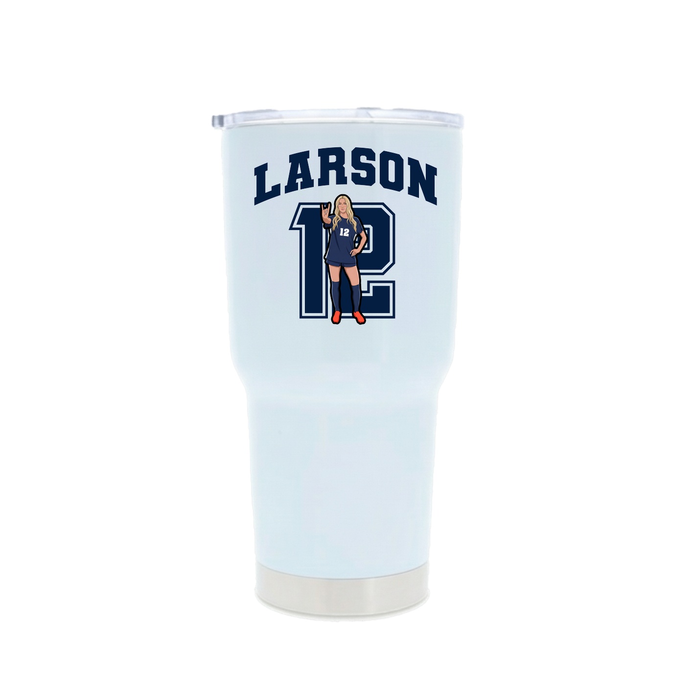 30oz Stainless Steel Tumbler — Number in White