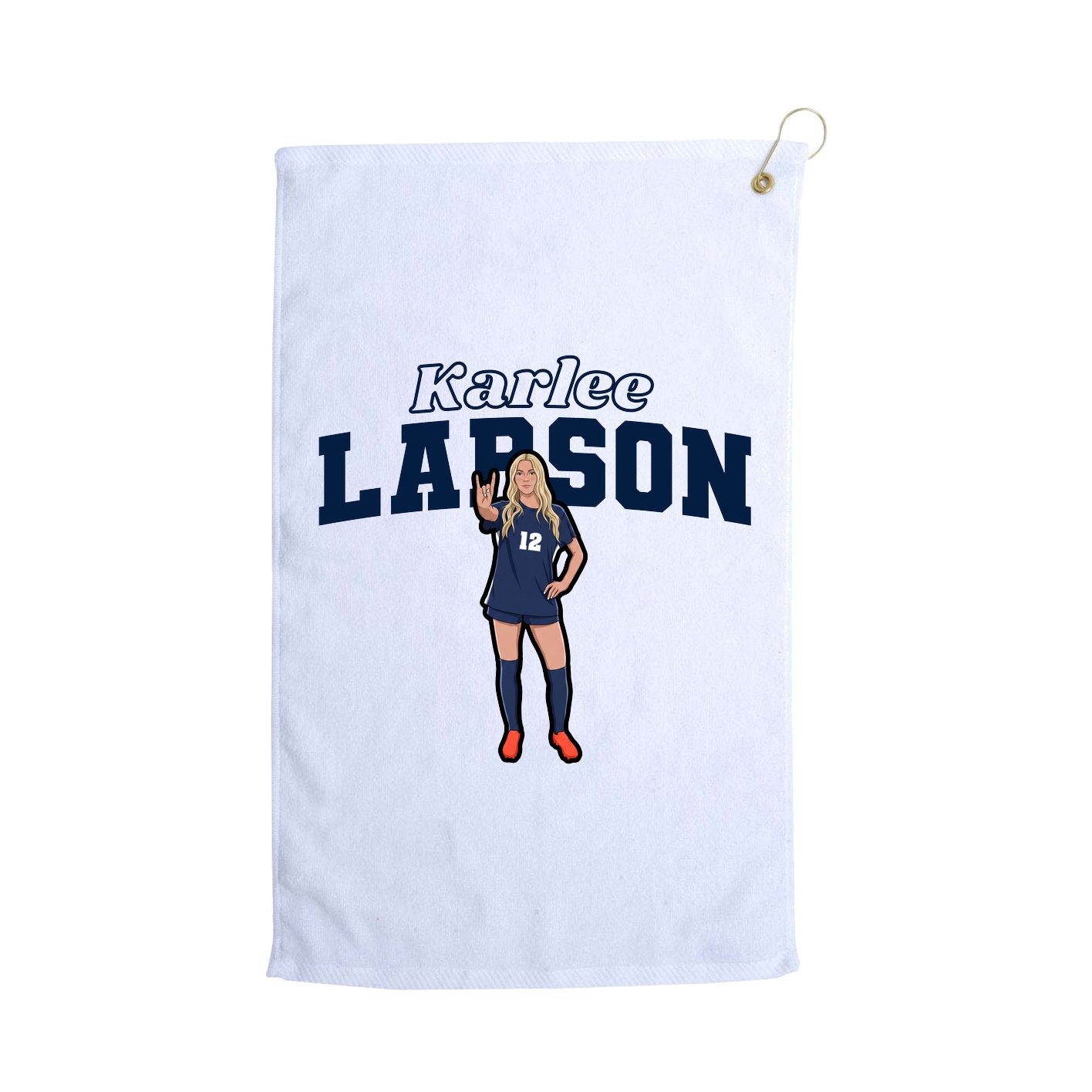 Golf Towel — Name Arch in White