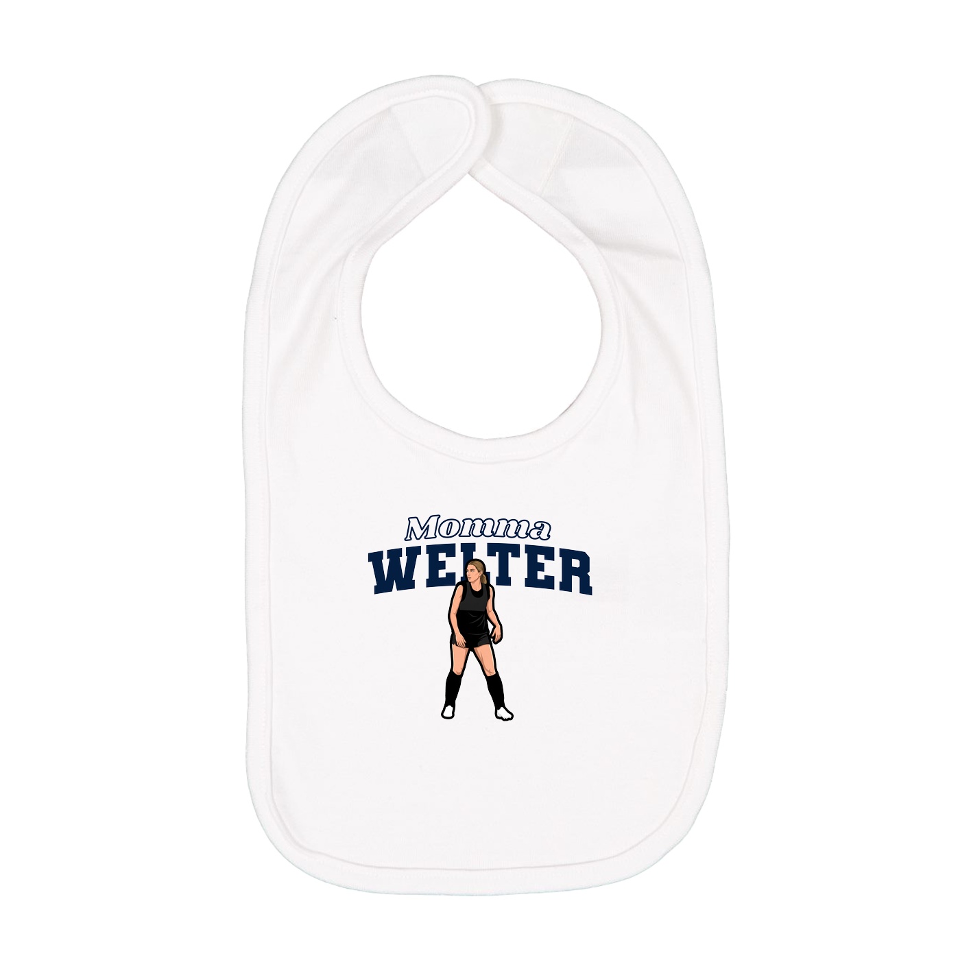 Infant Bib — Mothers Day Block in White