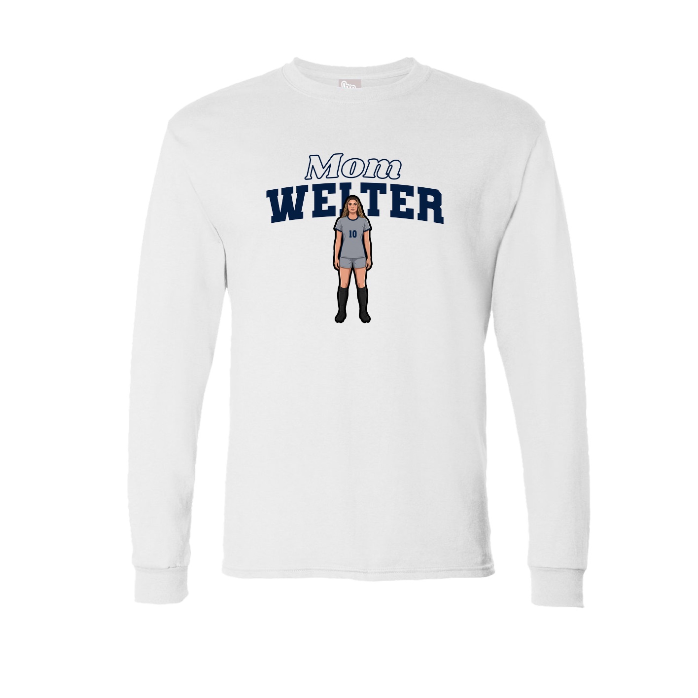 Long Sleeve Tee — Mothers Day Block in White
