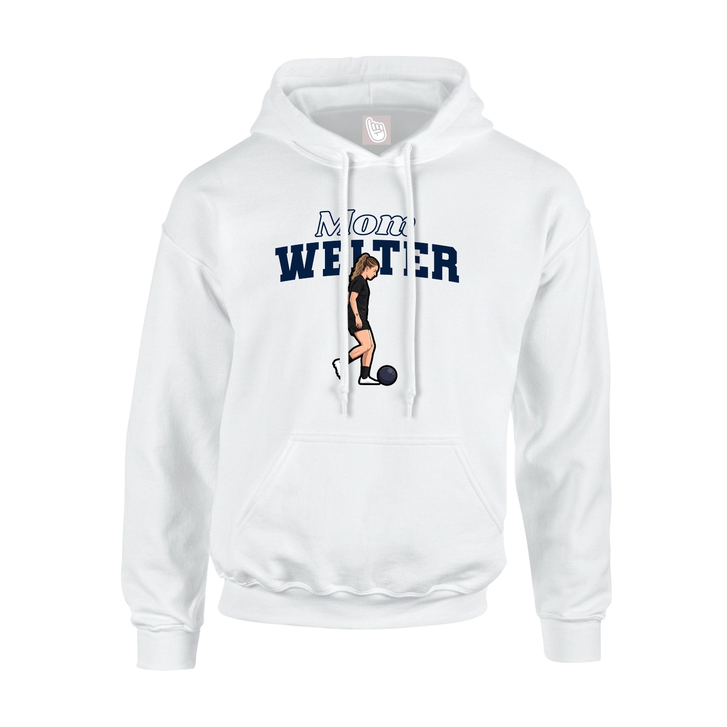 Youth Hoodie — Mothers Day Block in White