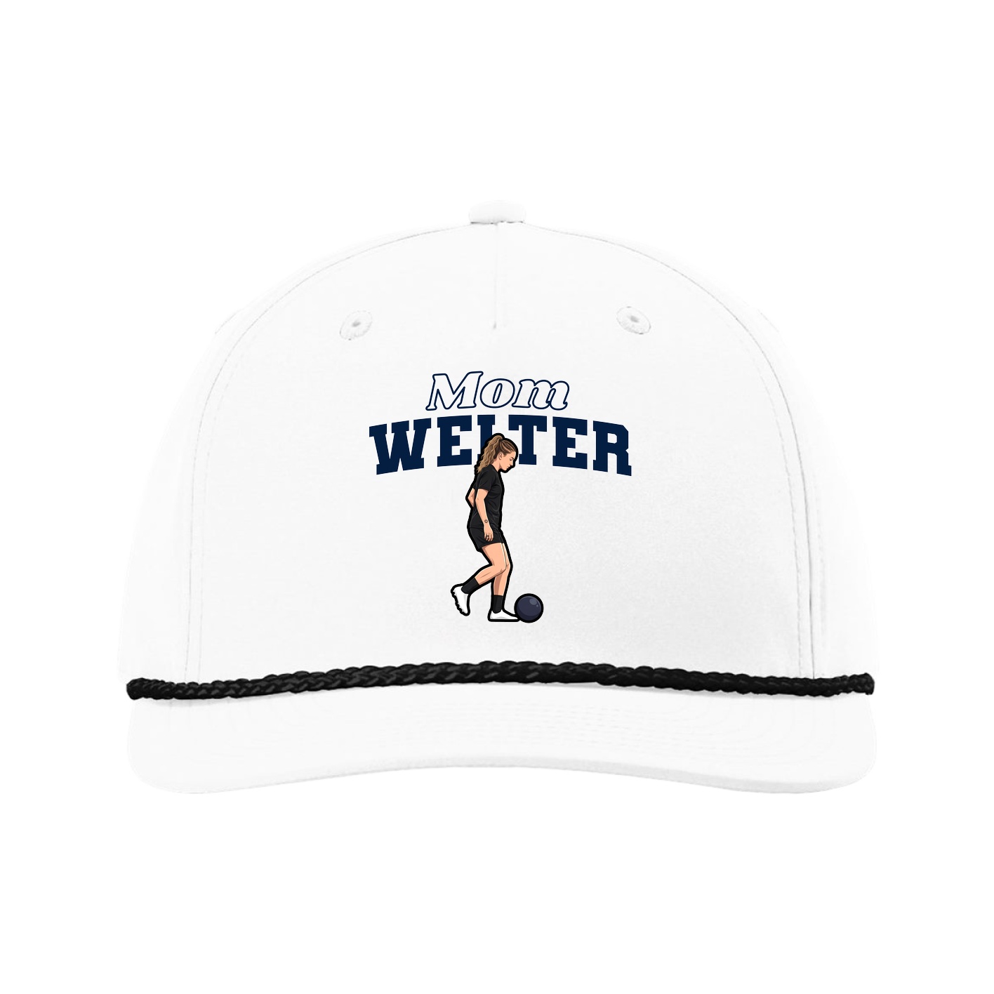 Five-Panel Classic Rope Cap — Mothers Day Block in White