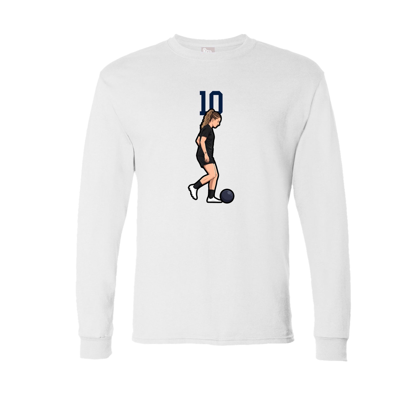 Long Sleeve Tee — Number Top in White