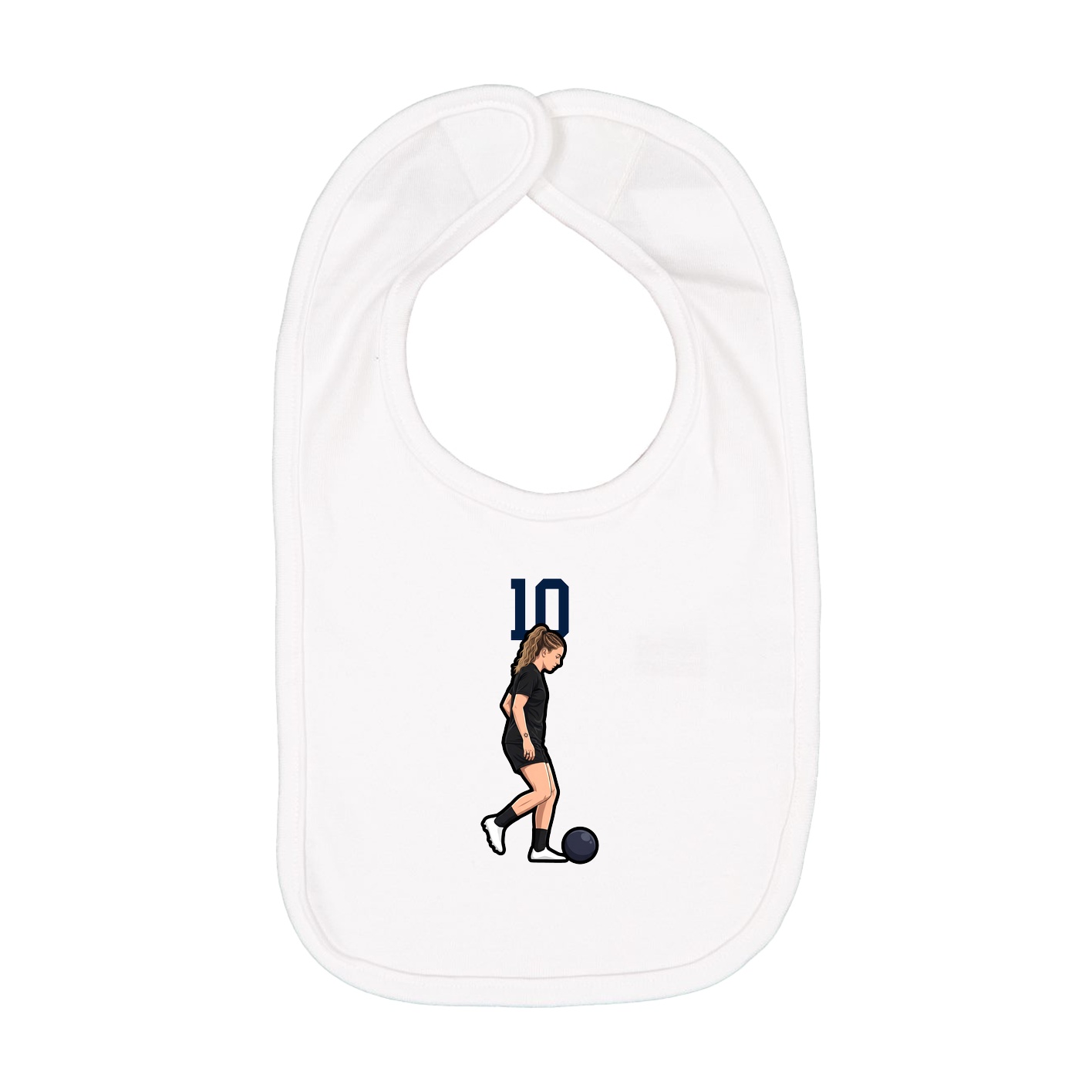Infant Bib — Number Top in White