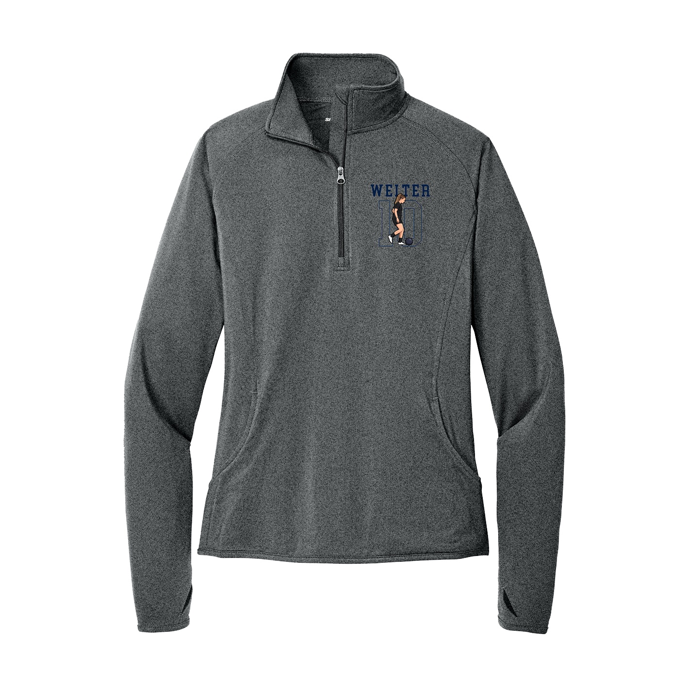 Women's Q-Zip Pullover — Shirsey in Grey