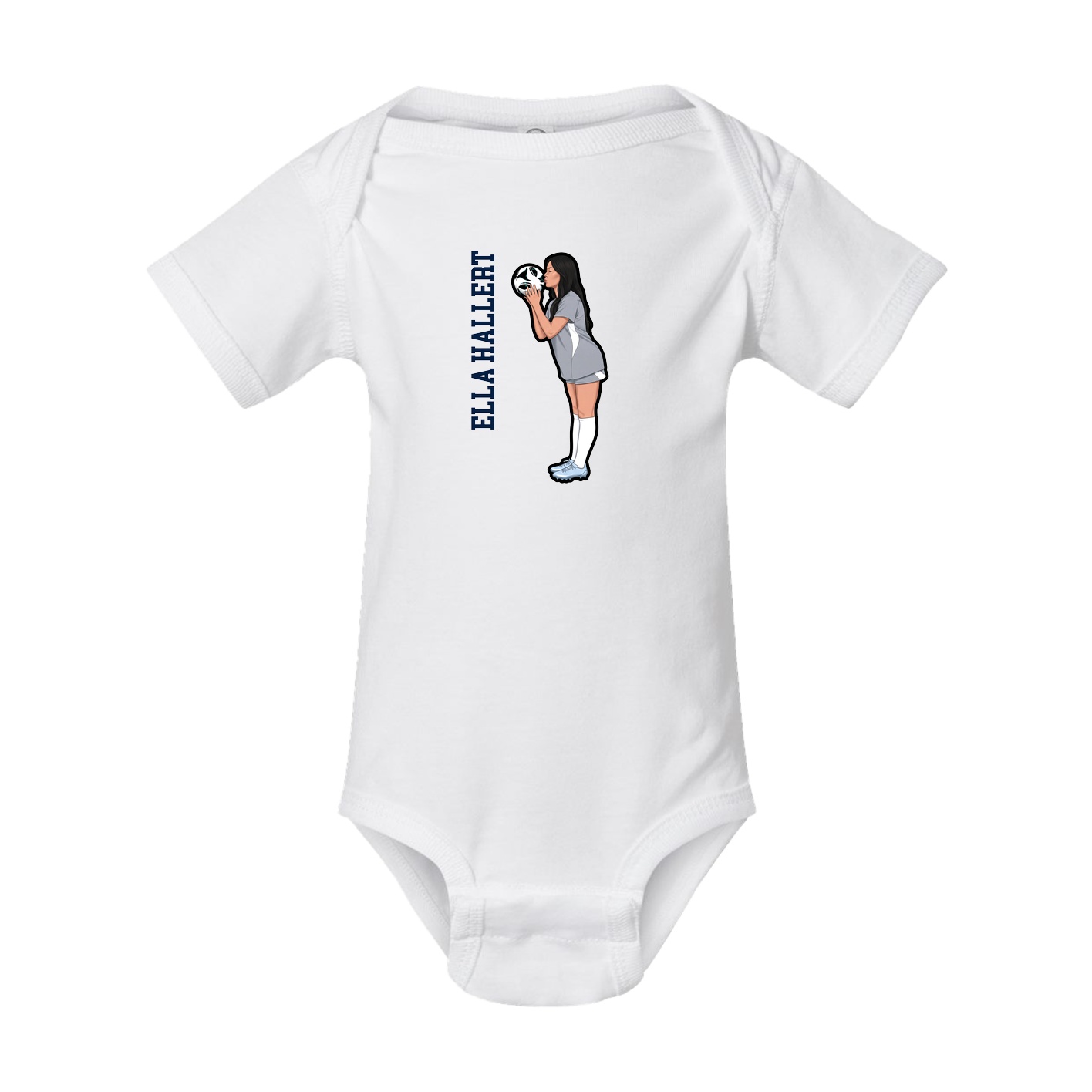 Baby Onesie — Name Vertical in White