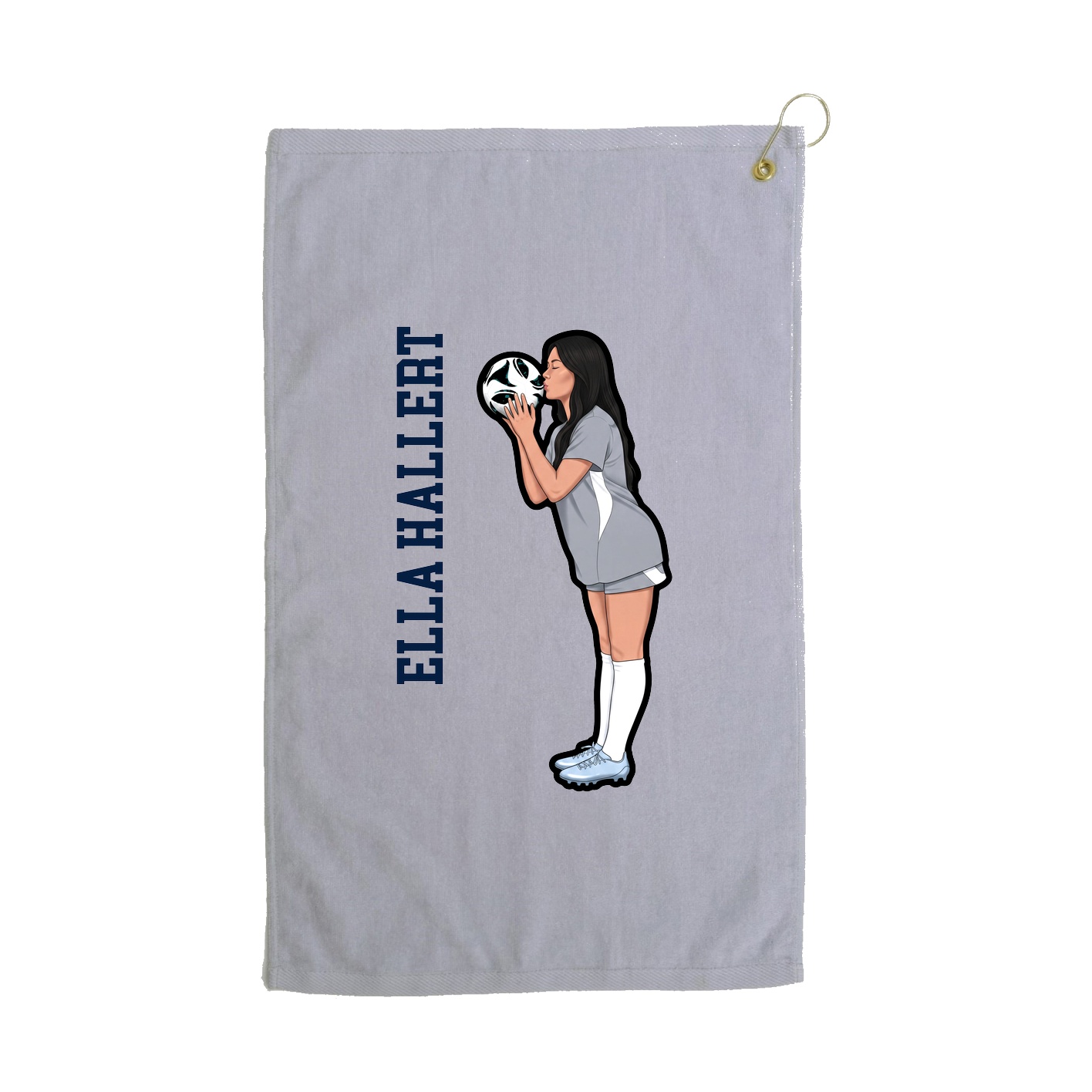 Golf Towel — Name Vertical in Grey