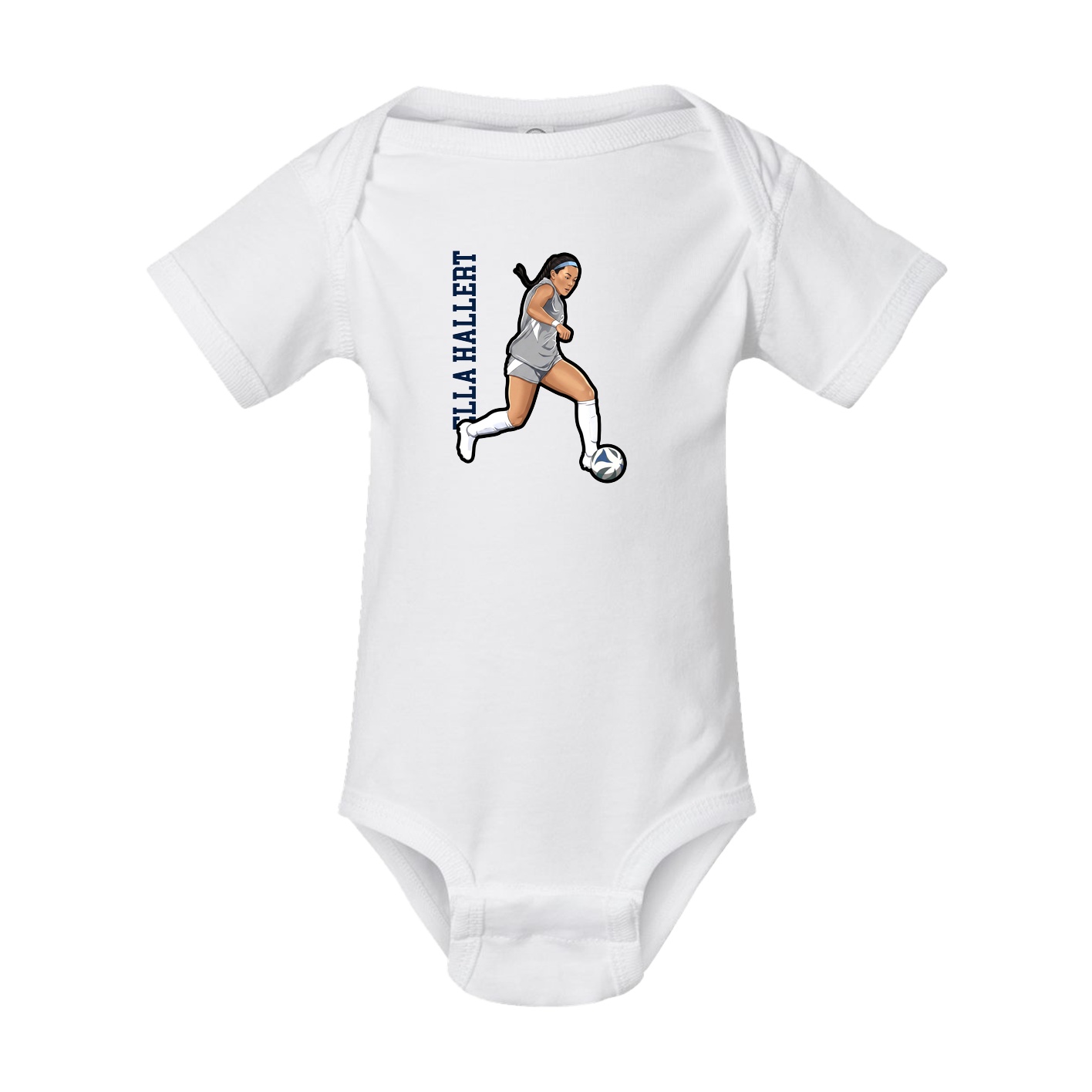 Baby Onesie — Name Vertical in White