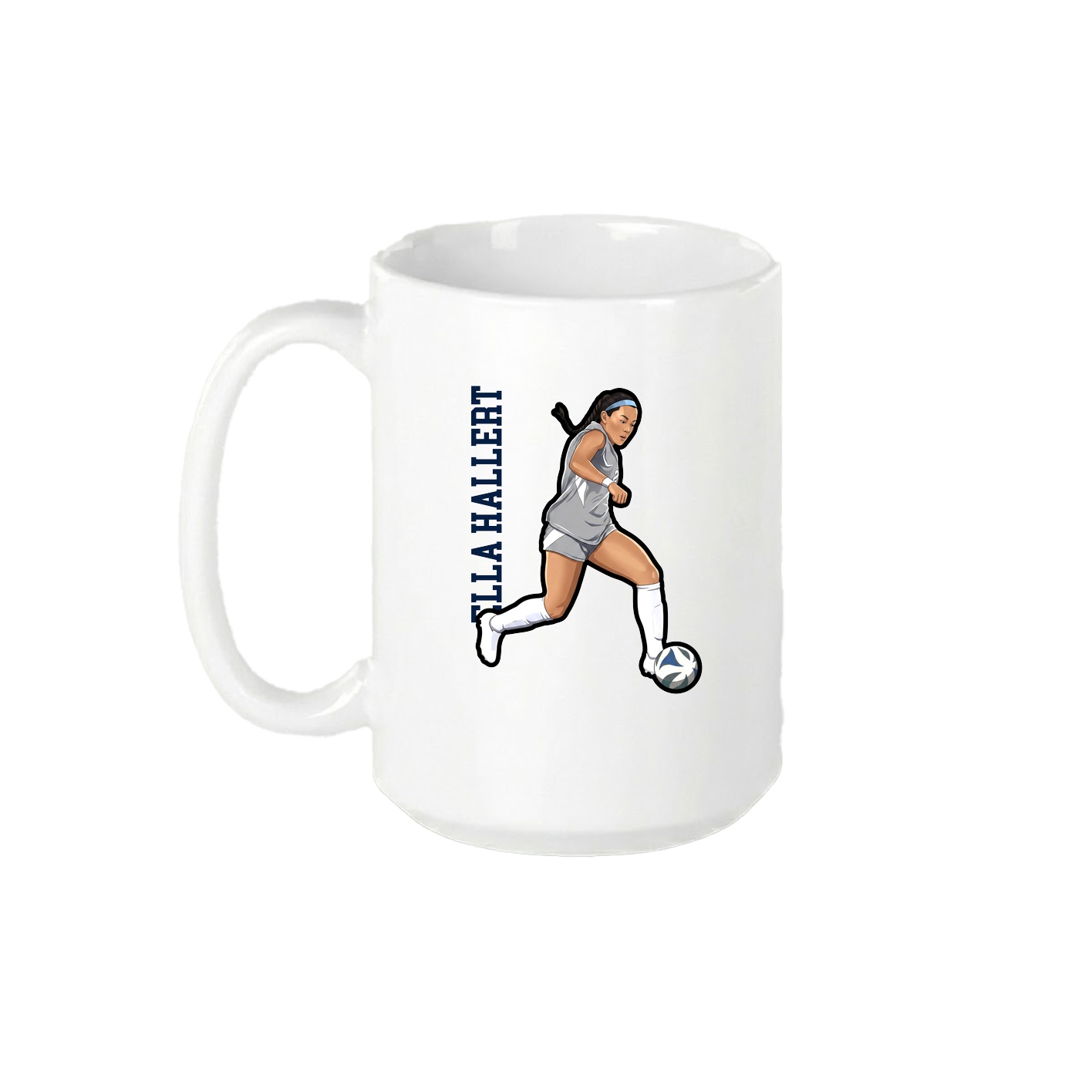 15oz Coffee Mug — Name Vertical in White