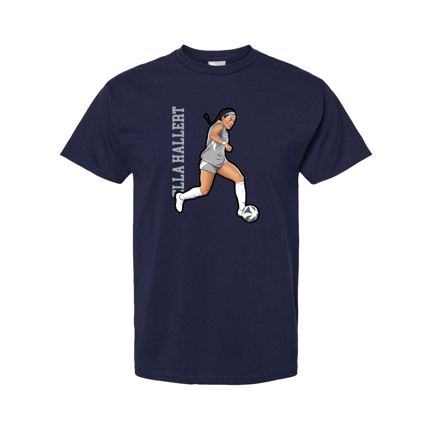 Tee — Name Vertical in Navy