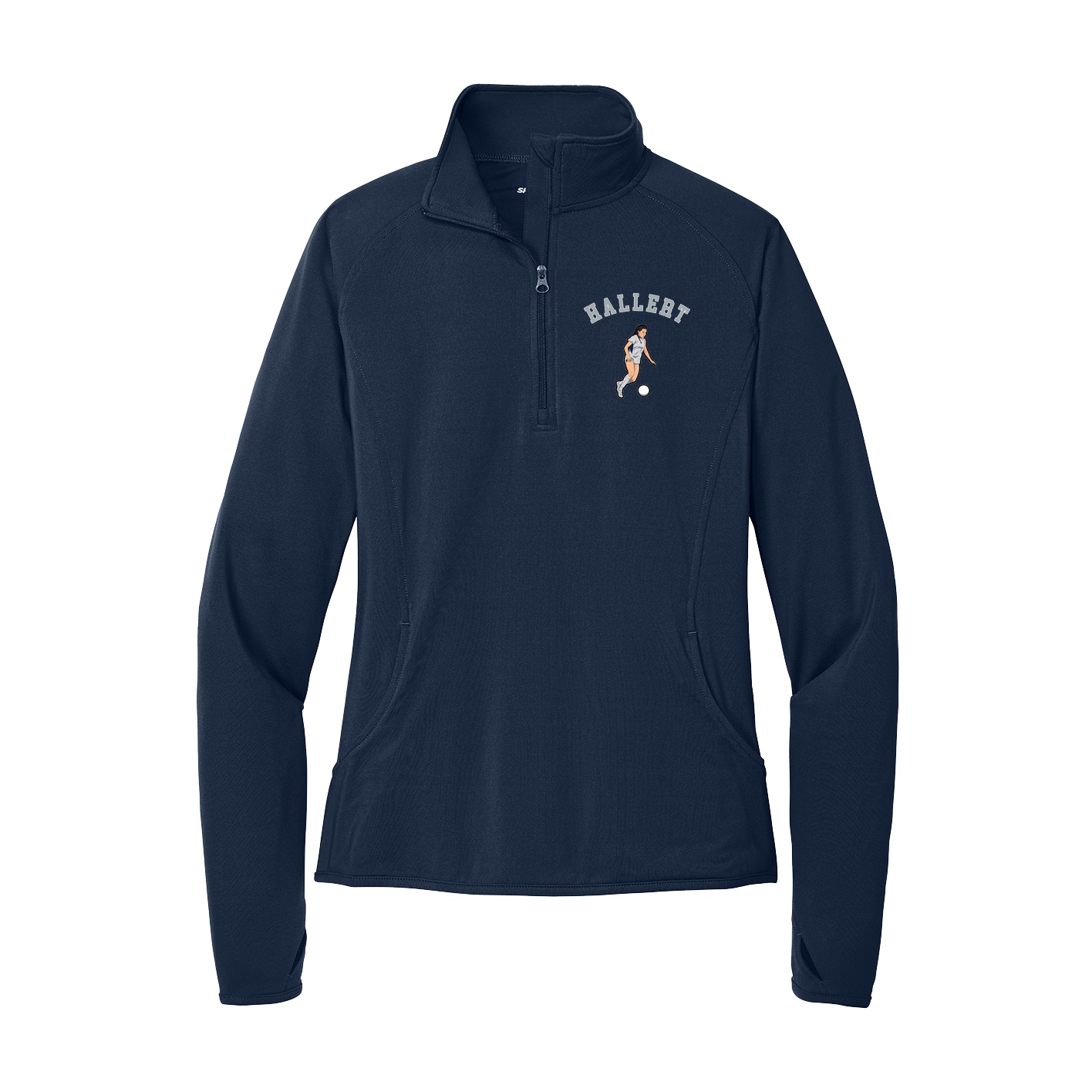 Women's Q-Zip Pullover — Shirsey Arch in Navy