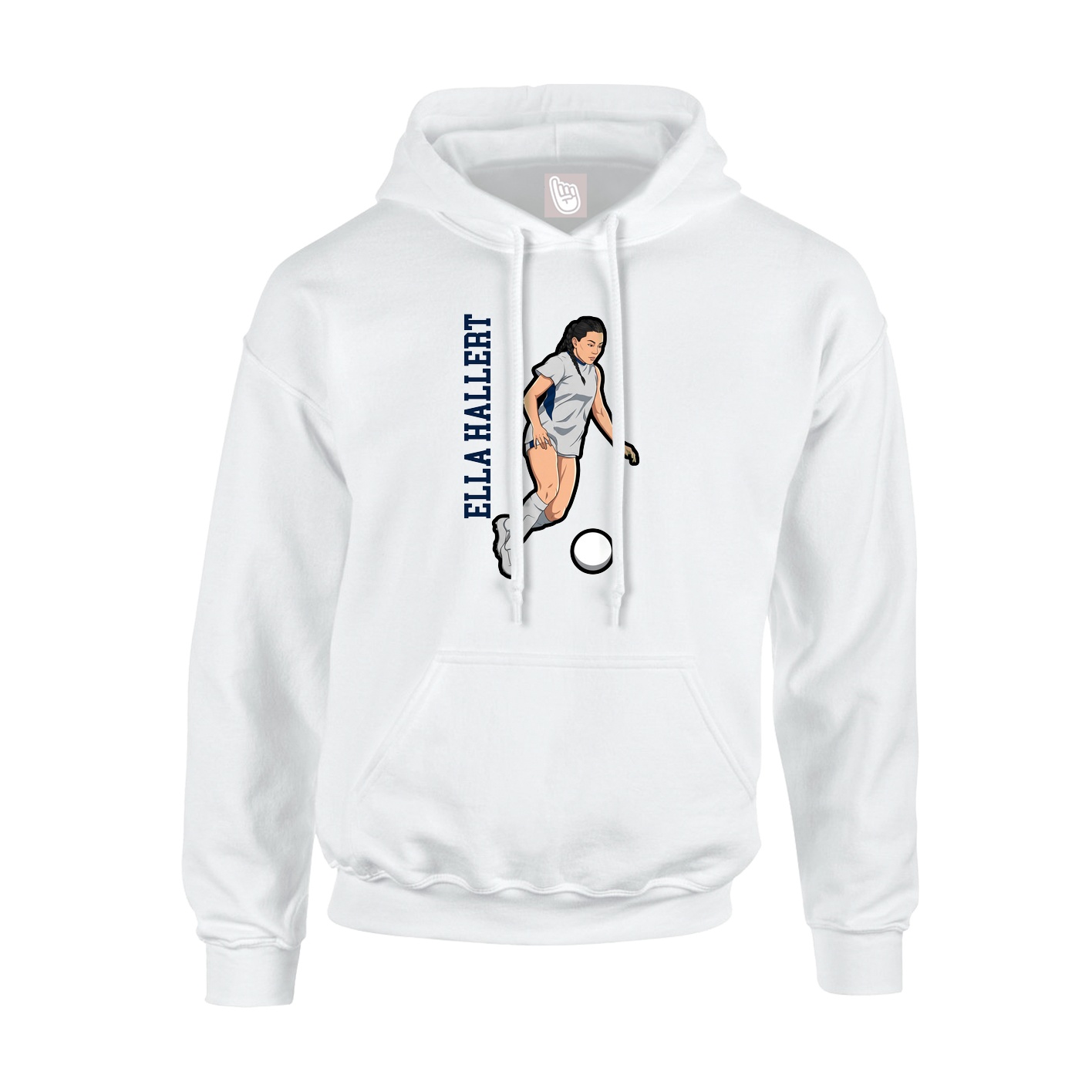 Hoodie — Name Vertical in White