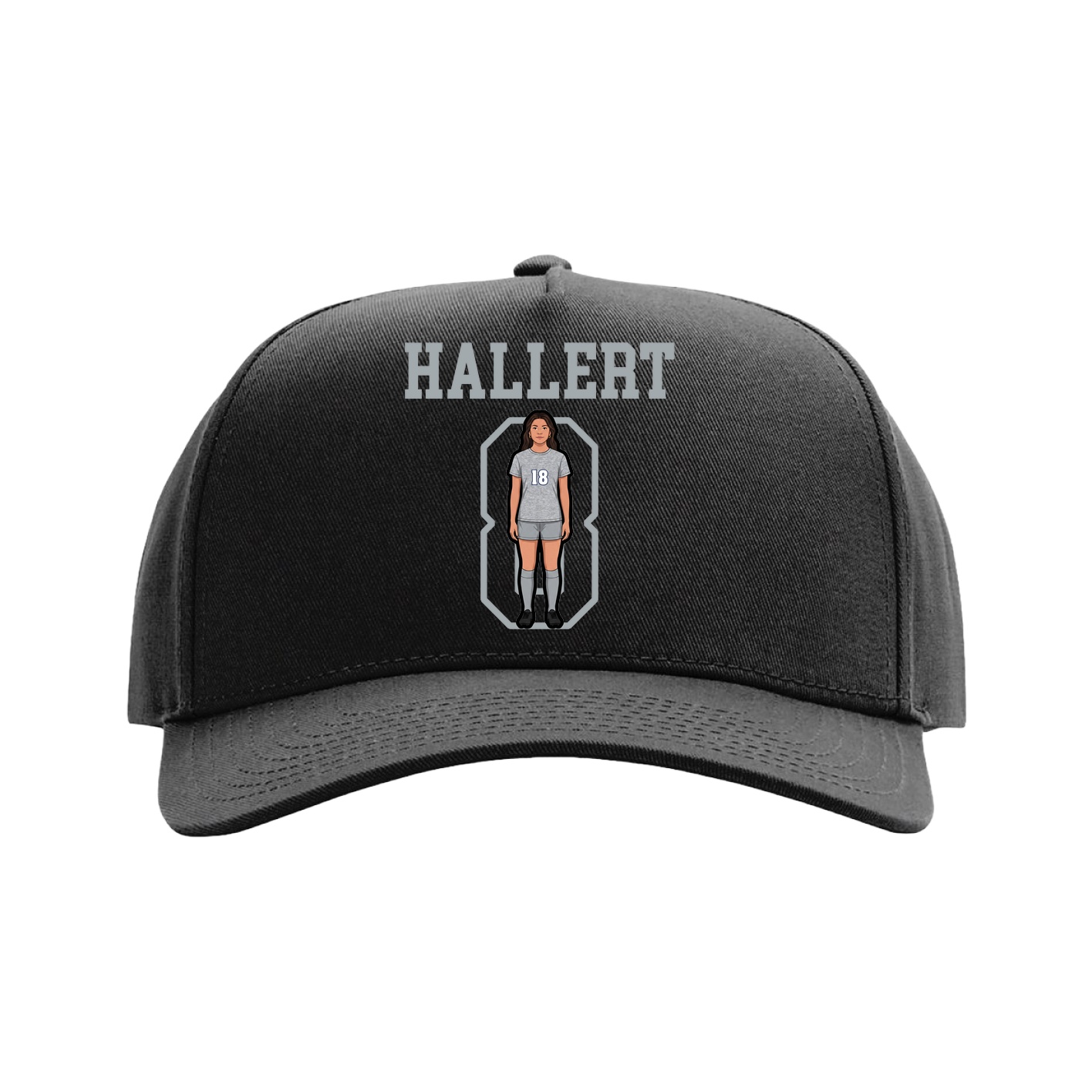 Full Fabric Five-Panel Champ Cap — Shirsey in Black
