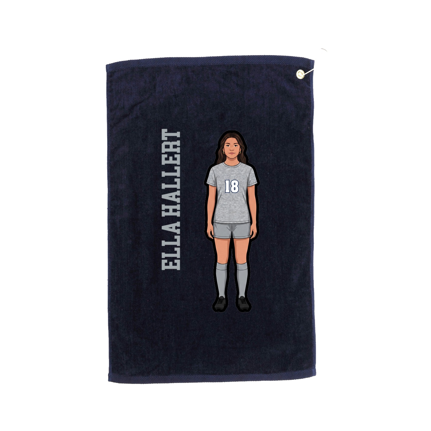 Golf Towel — Name Vertical in Navy