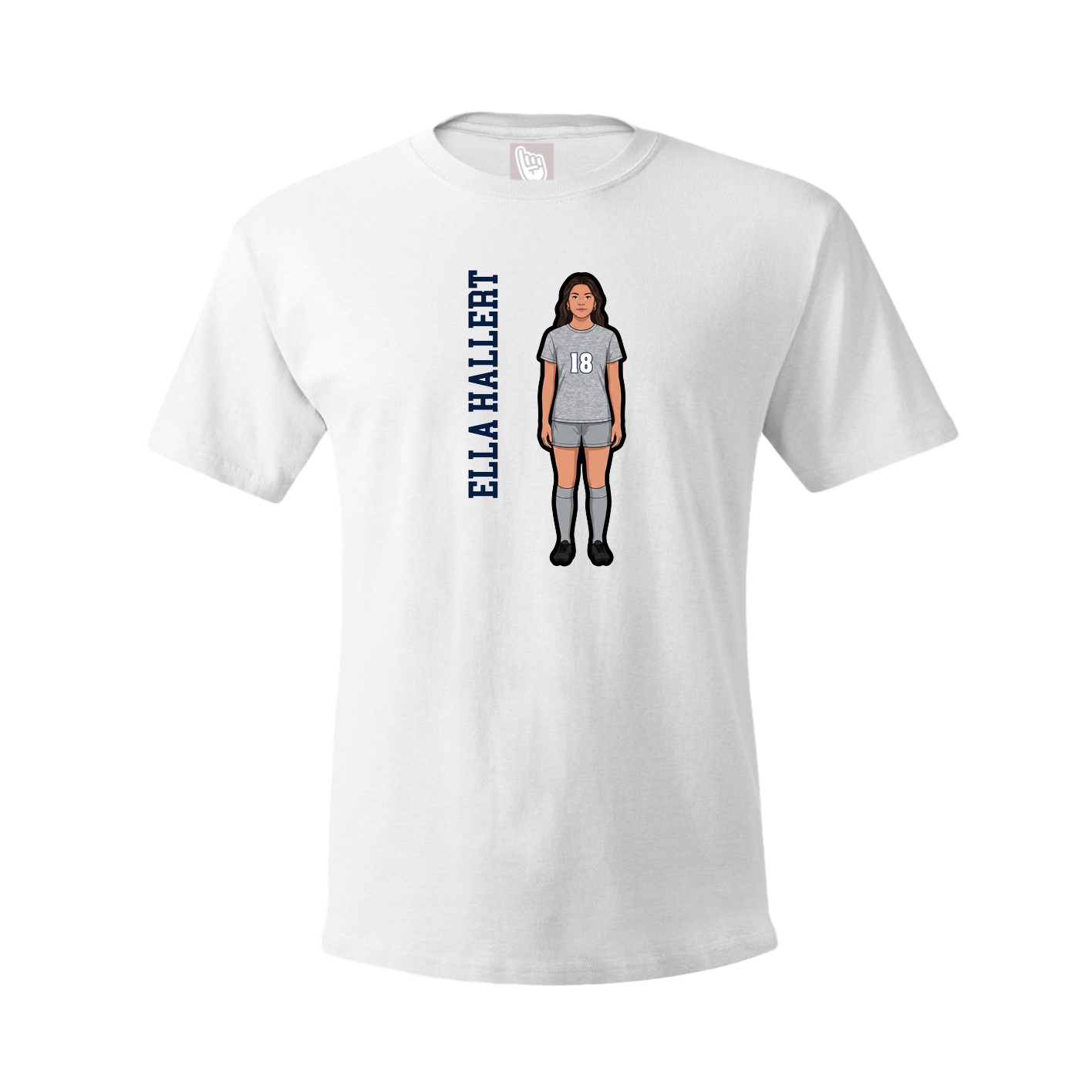 Youth Tee — Name Vertical in White