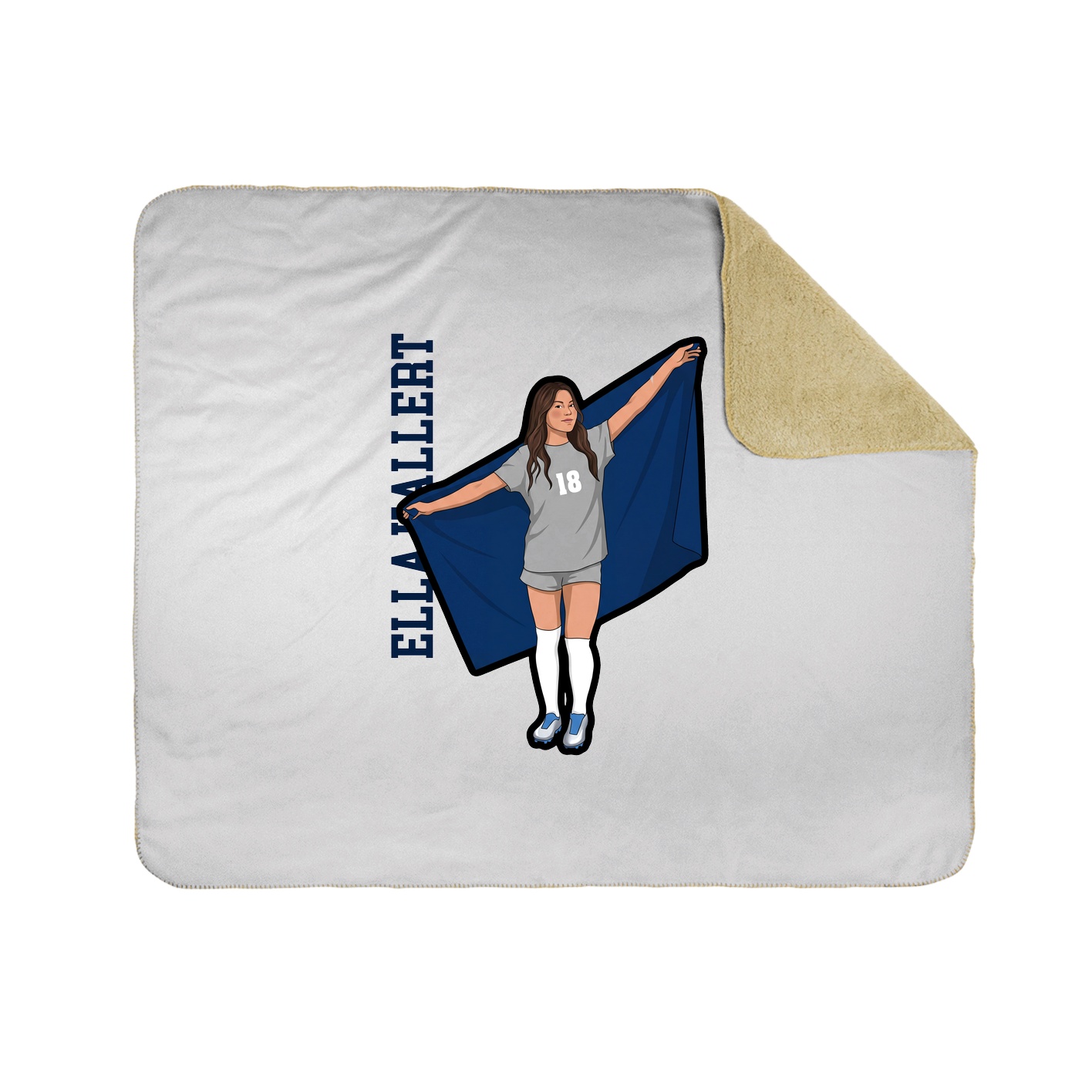 Throw Blanket — Name Vertical in White