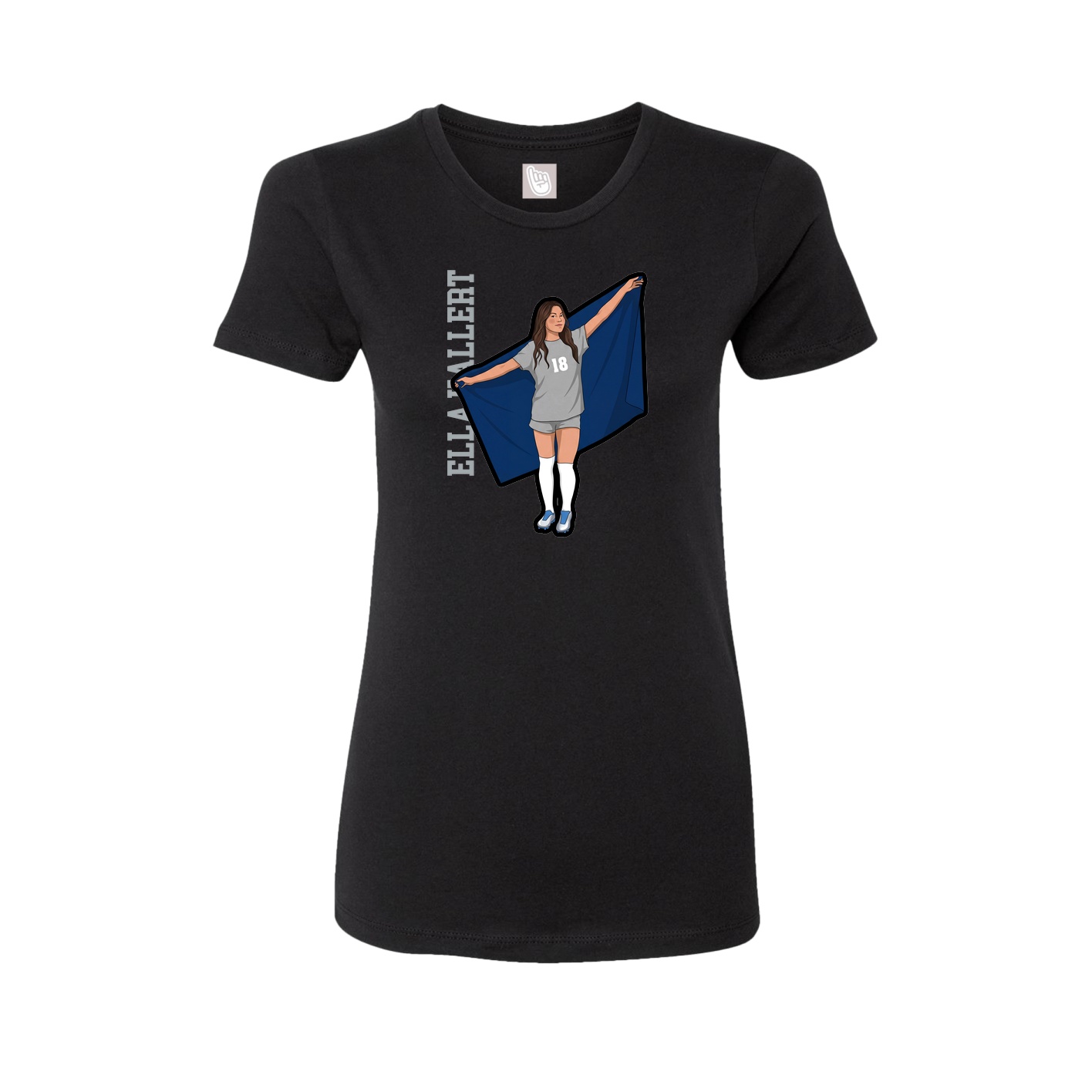 Womens Tee — Name Vertical in Black