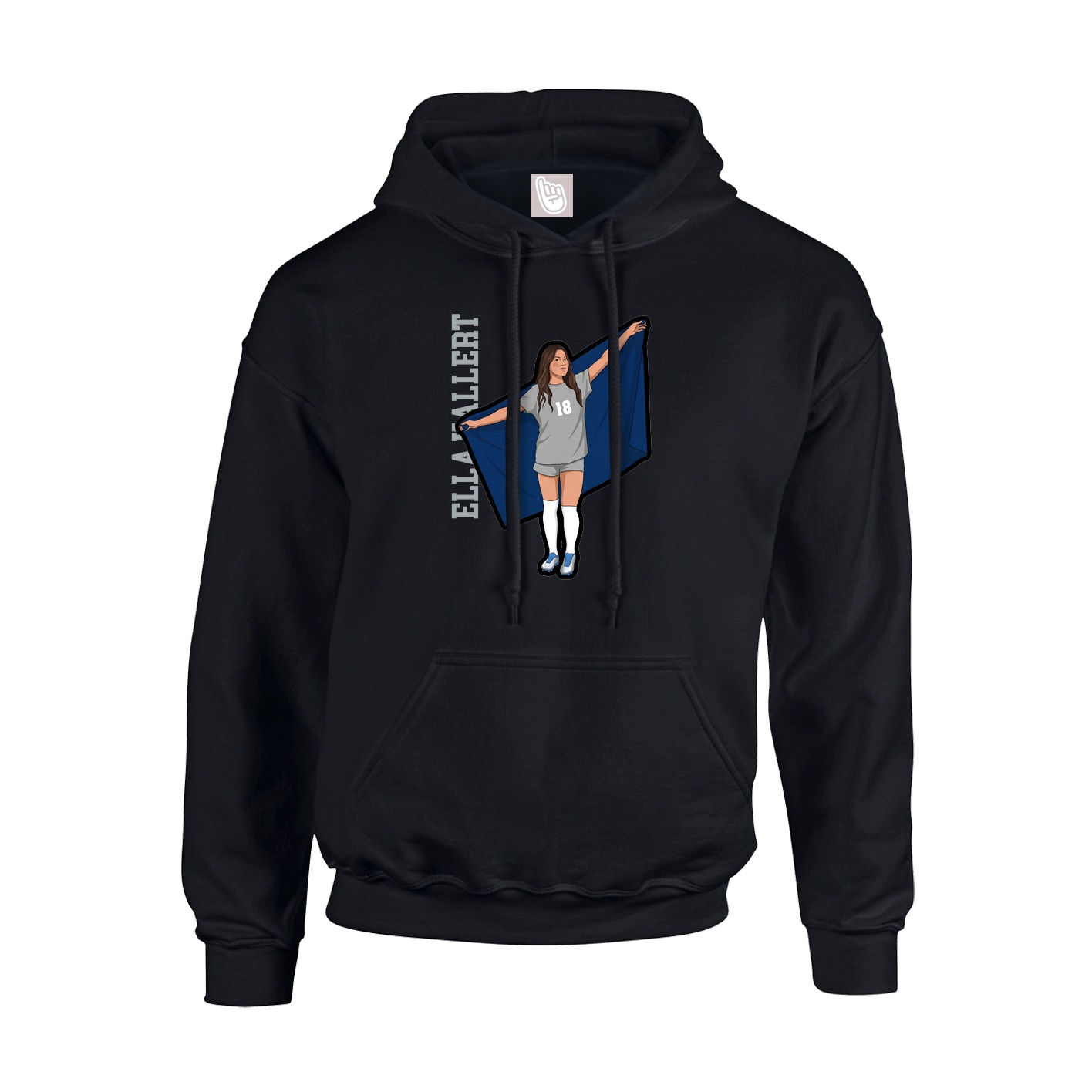Youth Hoodie — Name Vertical in Black