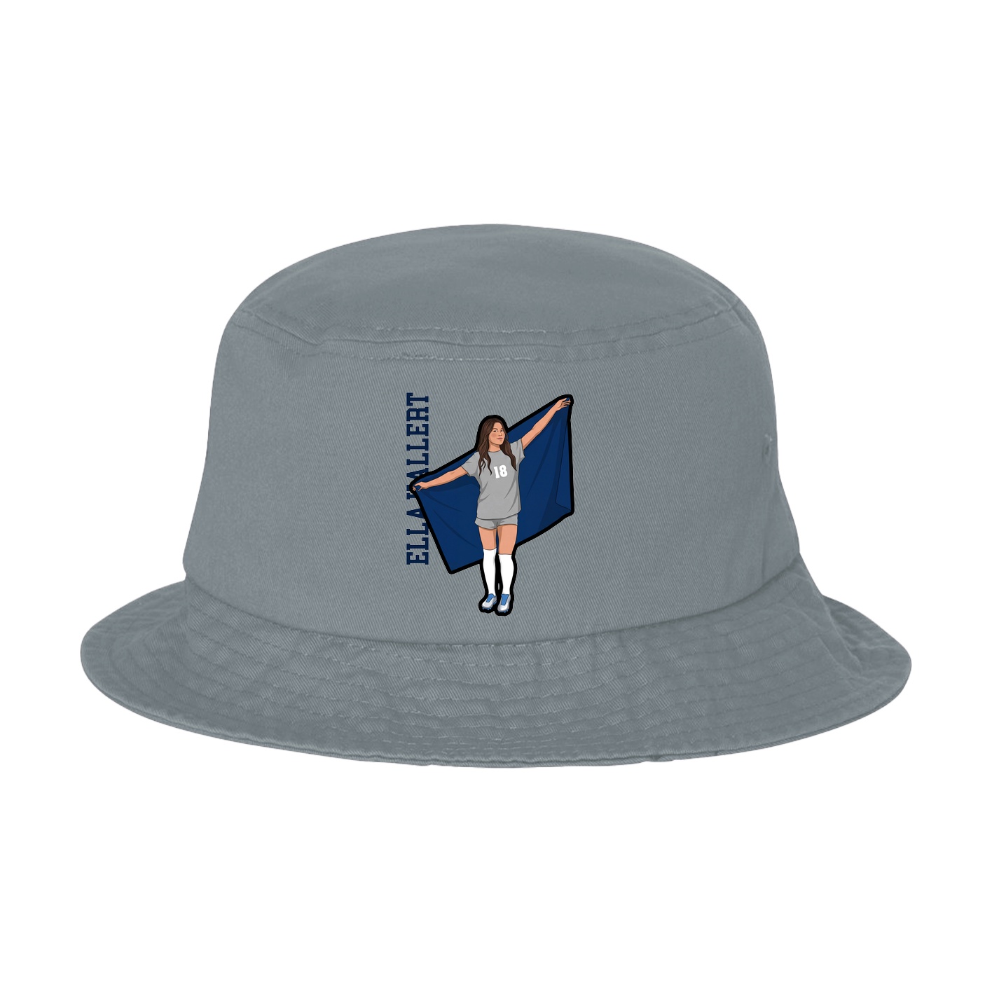 Bucket Cap — Name Vertical in Grey