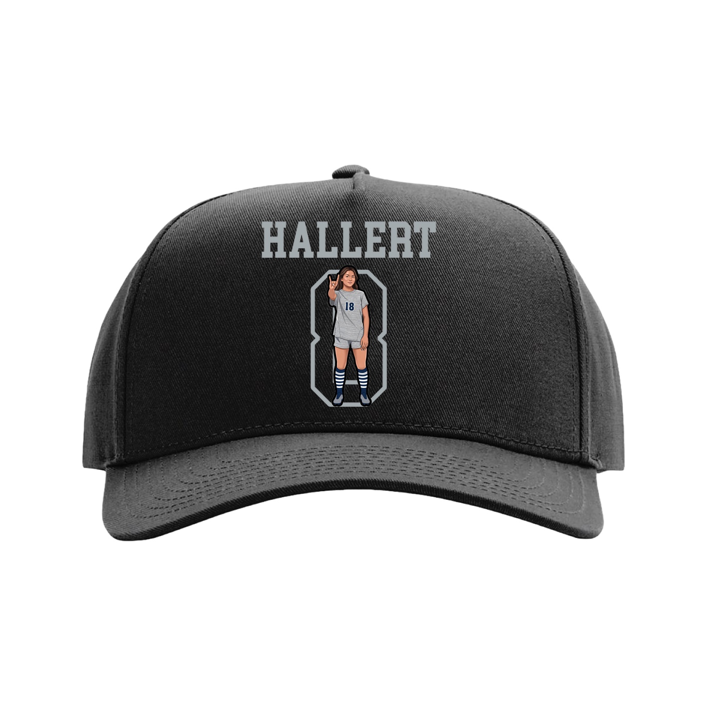 Full Fabric Five-Panel Champ Cap — Shirsey in Black